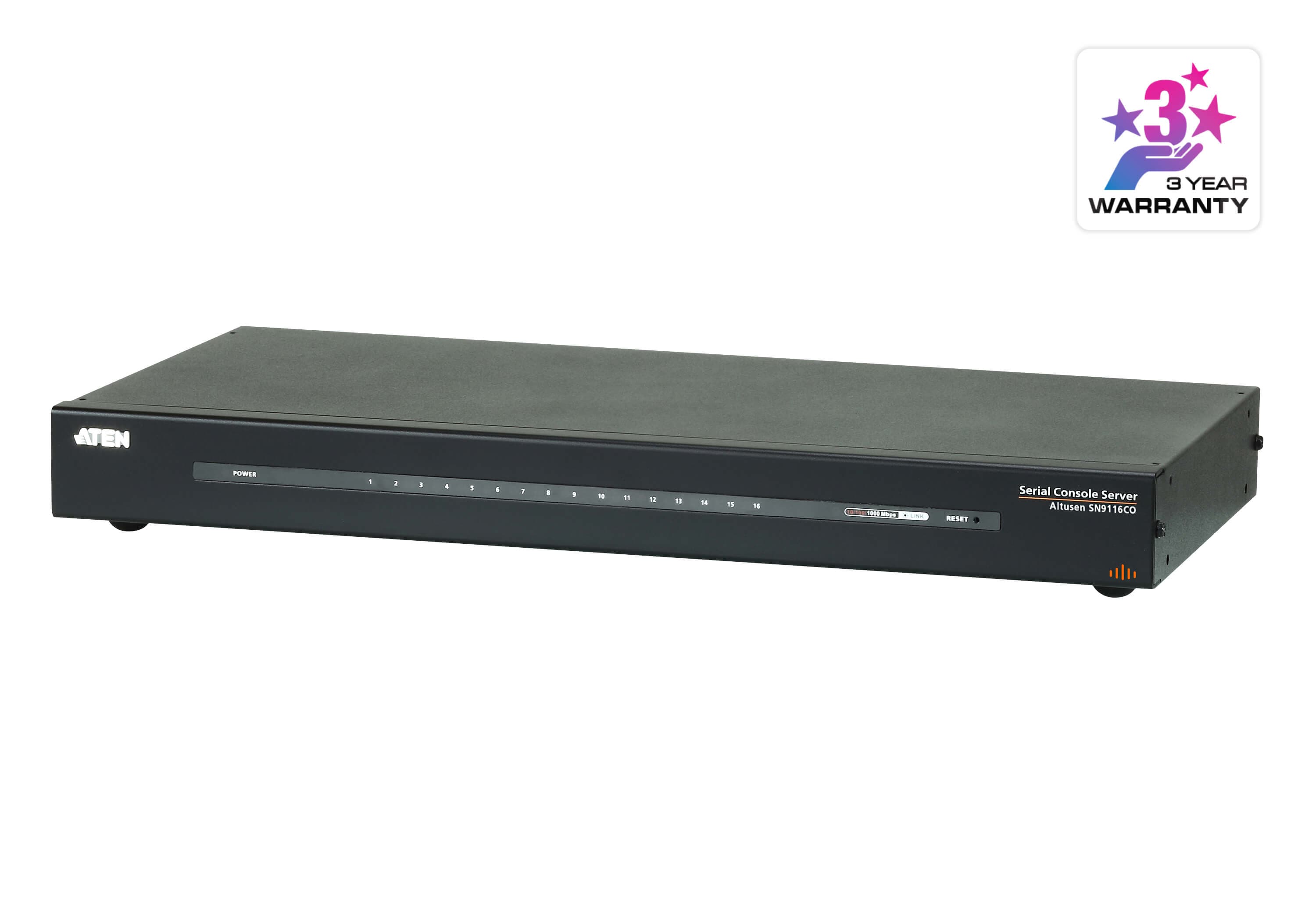 ATEN SN9116CO 16-Port Serial Console Server - angled product view
