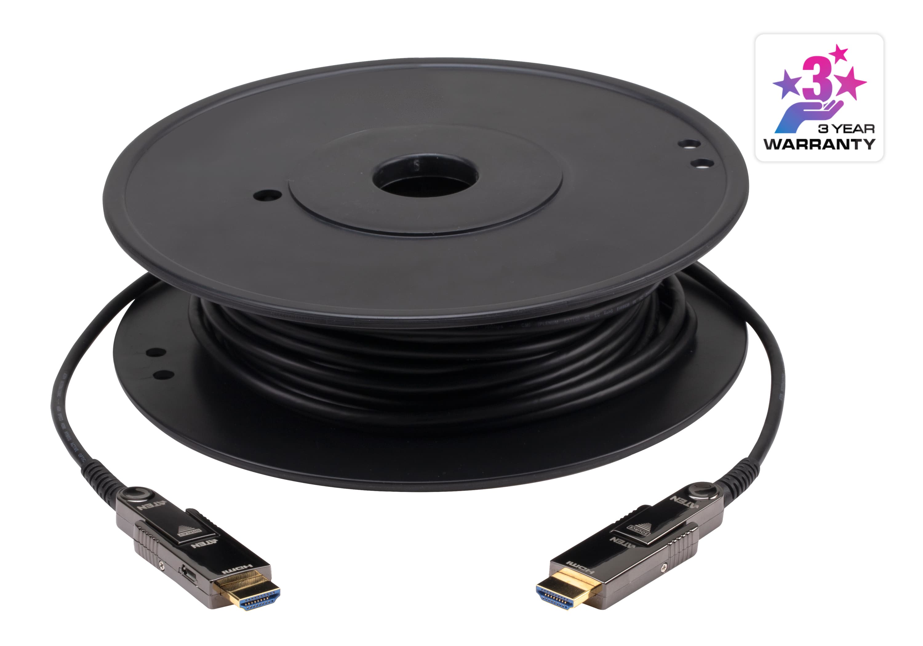 ATEN VE7835A 100M True 4K HDMI Active Optical Cable (True 4K@100m) - angled product view