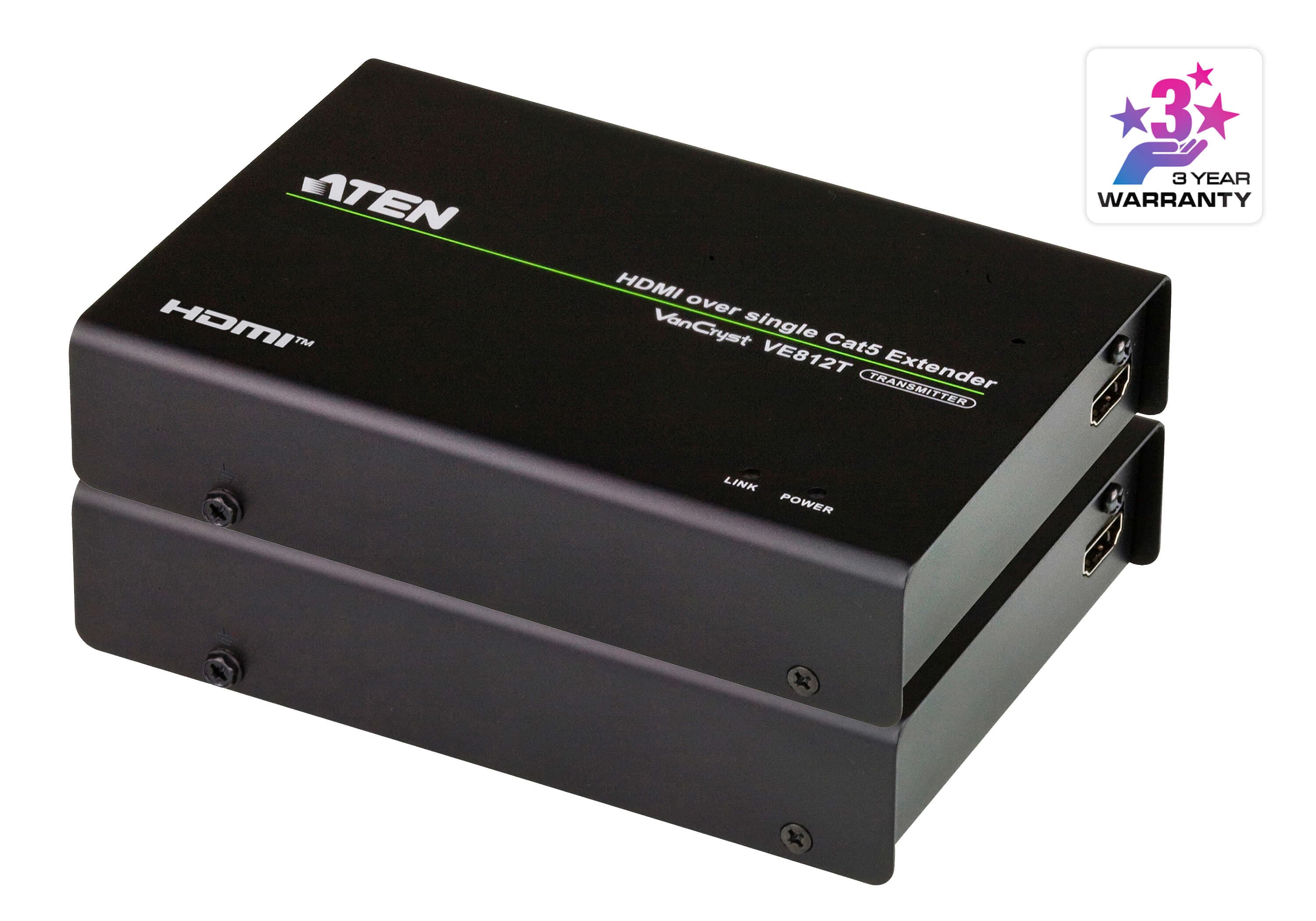 ATEN VE812 HDMI HDBaseT Extender (4K@100m) - angled product view