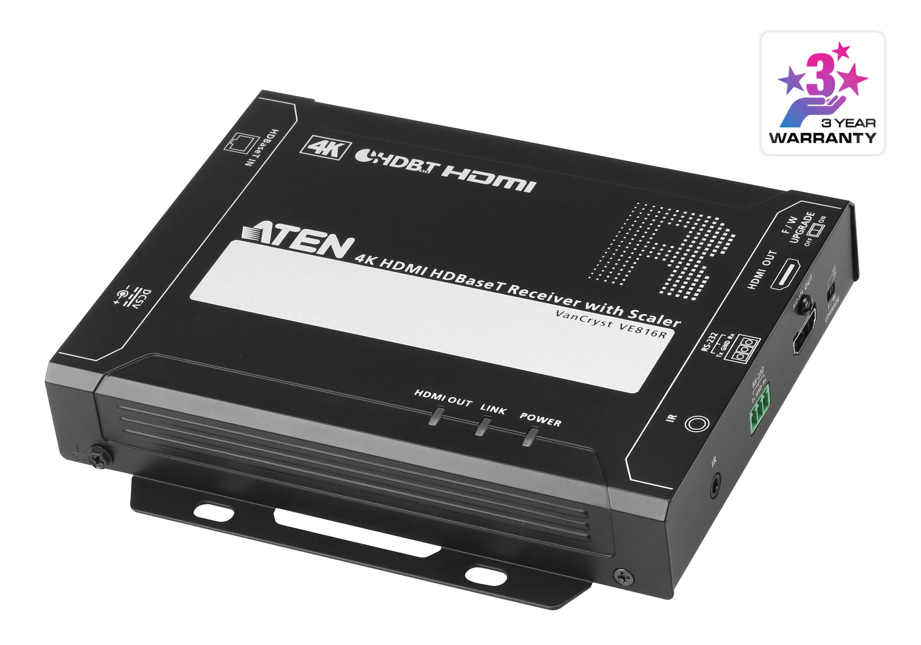 ATEN VE816R 4K HDMI HDBaseT Receiver with Scaler (4K@100m) - angled product view