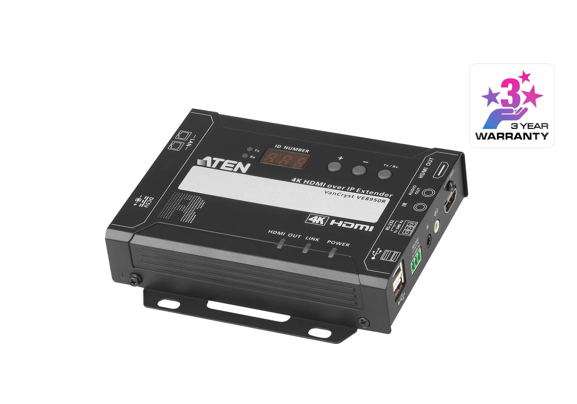 ATEN VE8950R 4K HDMI over IP Receiver - angled product view