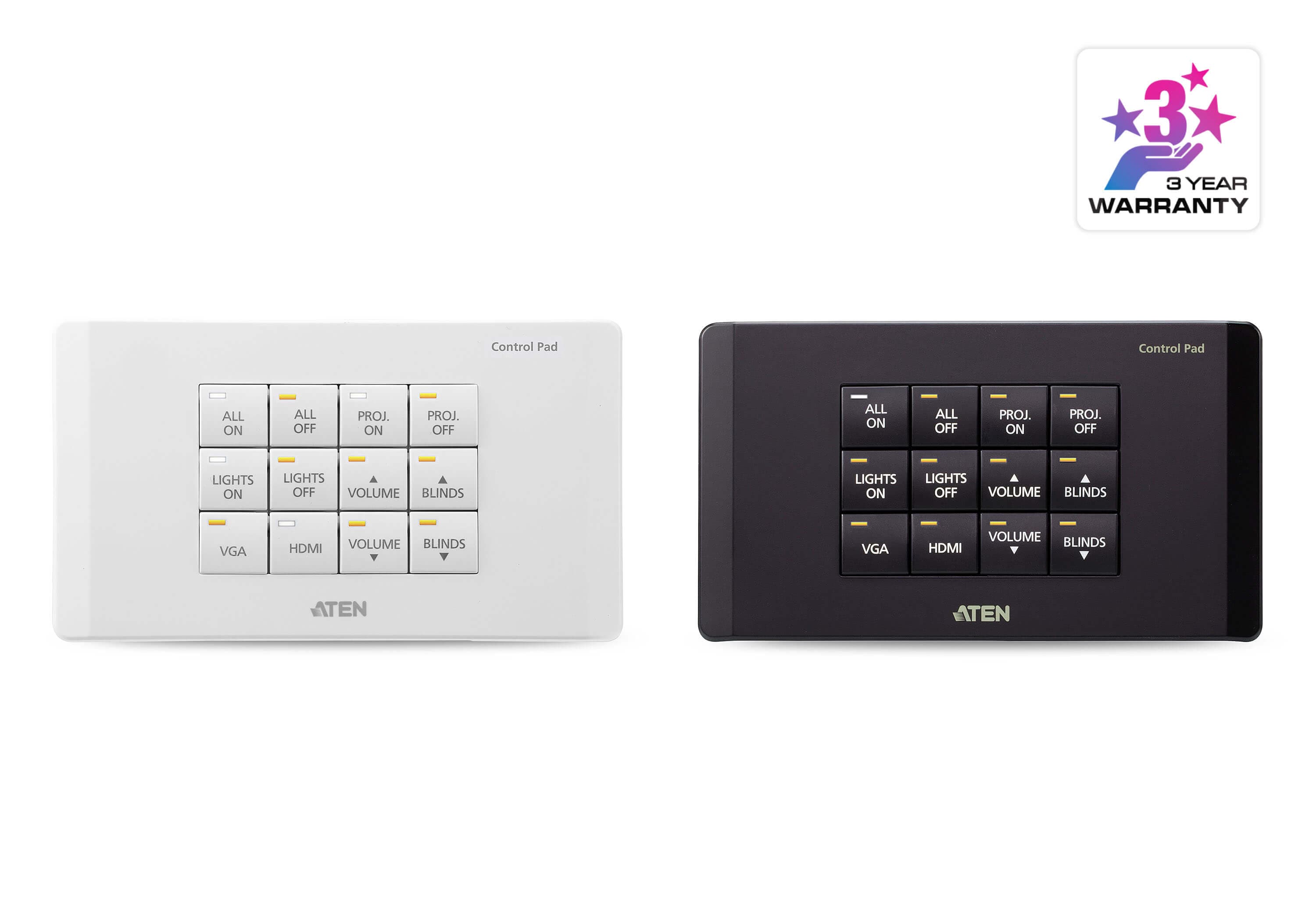 ATEN VK0200TTK Control System 12-Button Control Pad with VK102 Tabletop Kit (EU, 2 Gang) - angled product view (shown is the VK0200 control pad alone - this SKU bundles it with the VK102 tabletop kit, which is not in the photo)
