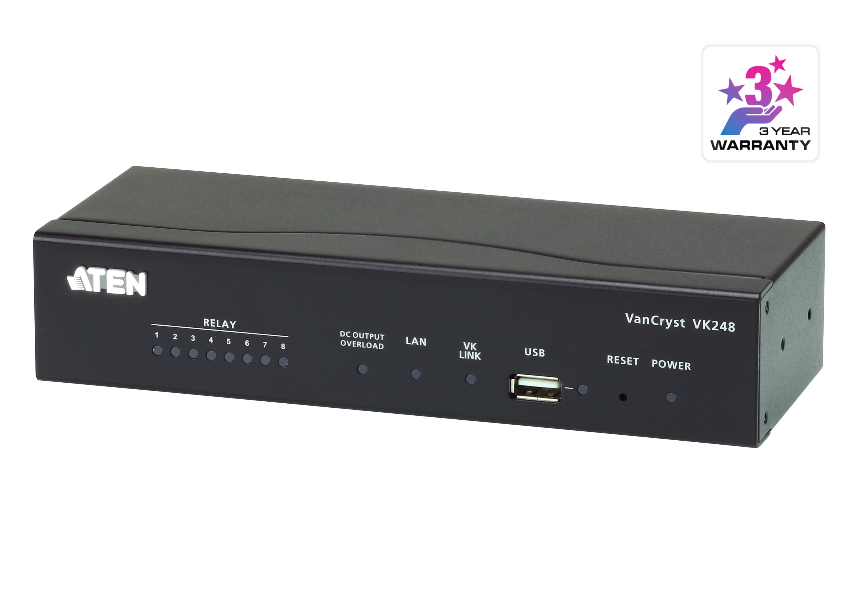 ATEN VK248 8-Channel Relay Expansion Box - angled product view