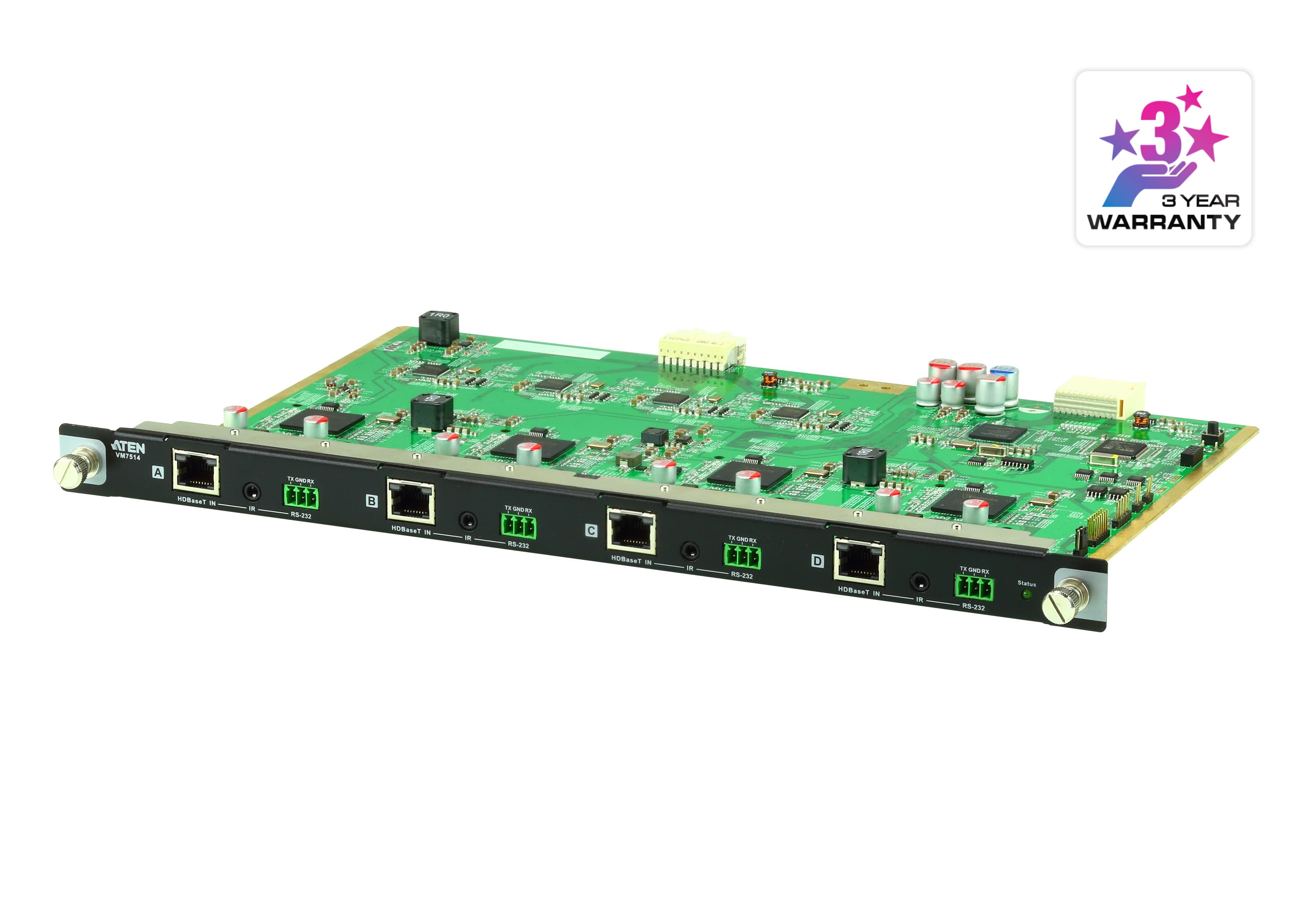 ATEN VM7514 4-Port HDBaseT Input Board - angled product view