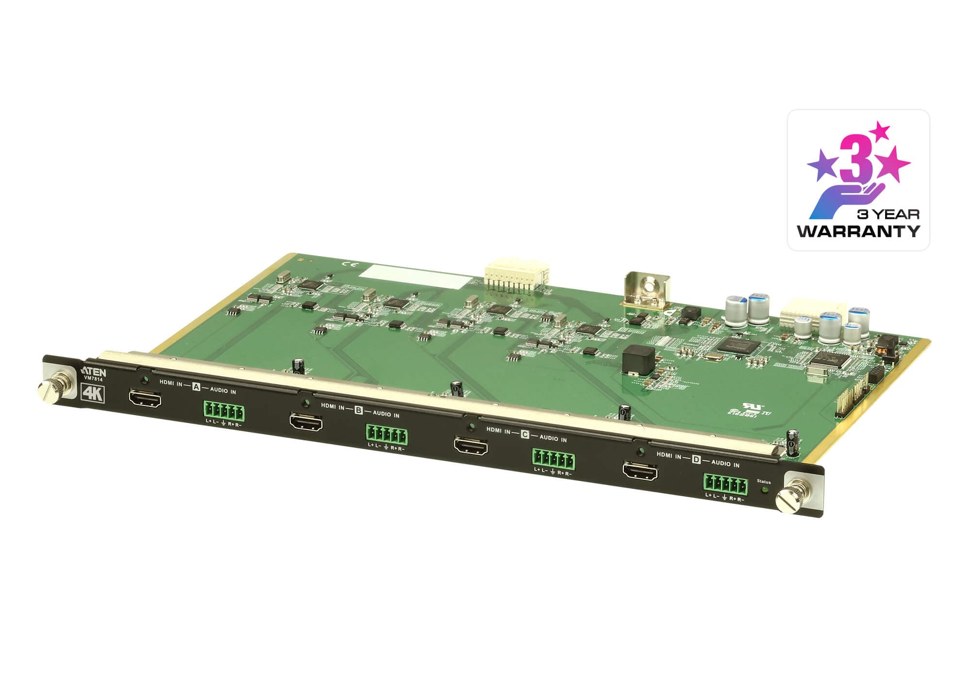 ATEN VM7814 4-Port 4K HDMI Input Board - angled product view