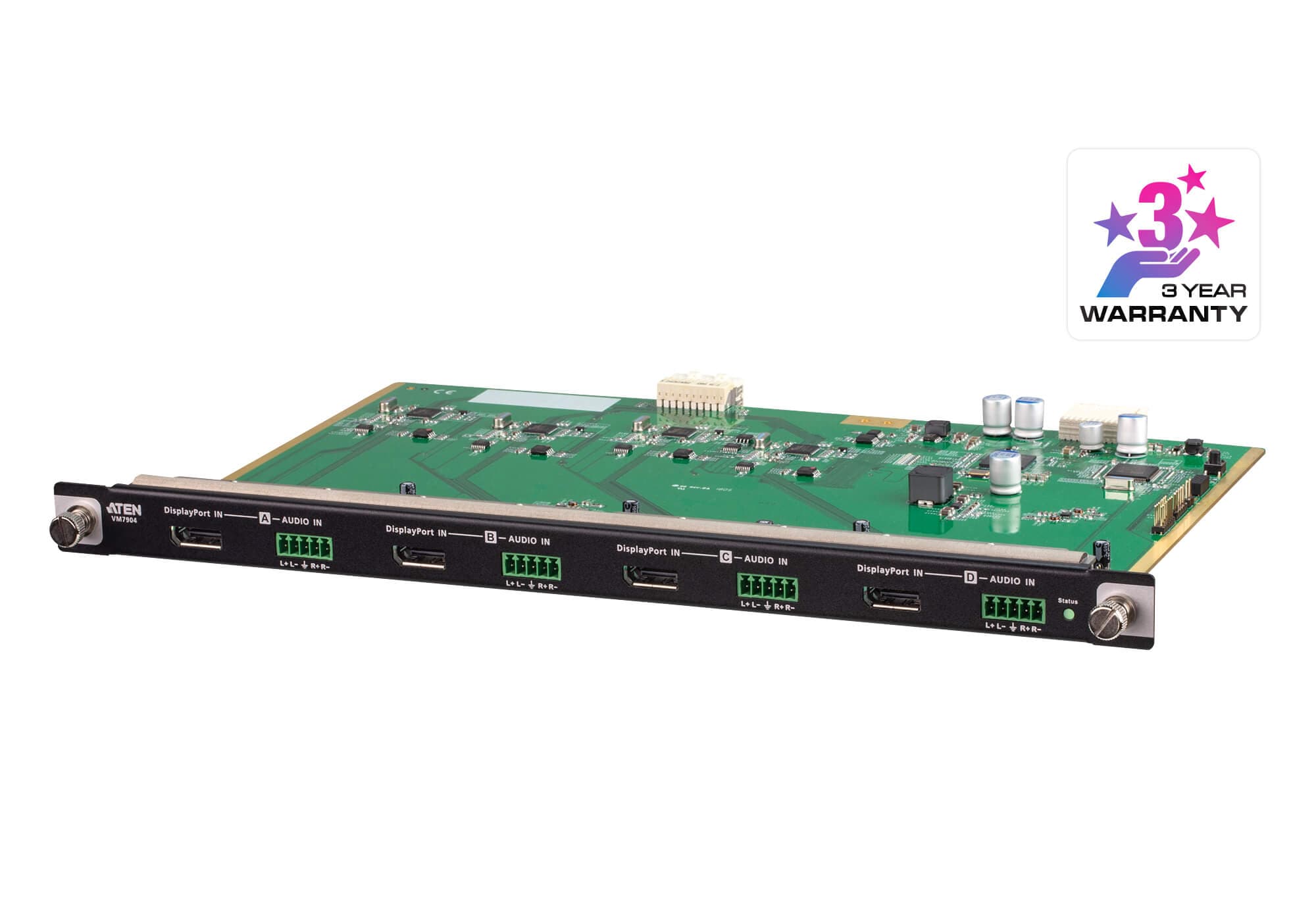 ATEN VM7904 4-Port 4K DisplayPort Input Board - angled product view