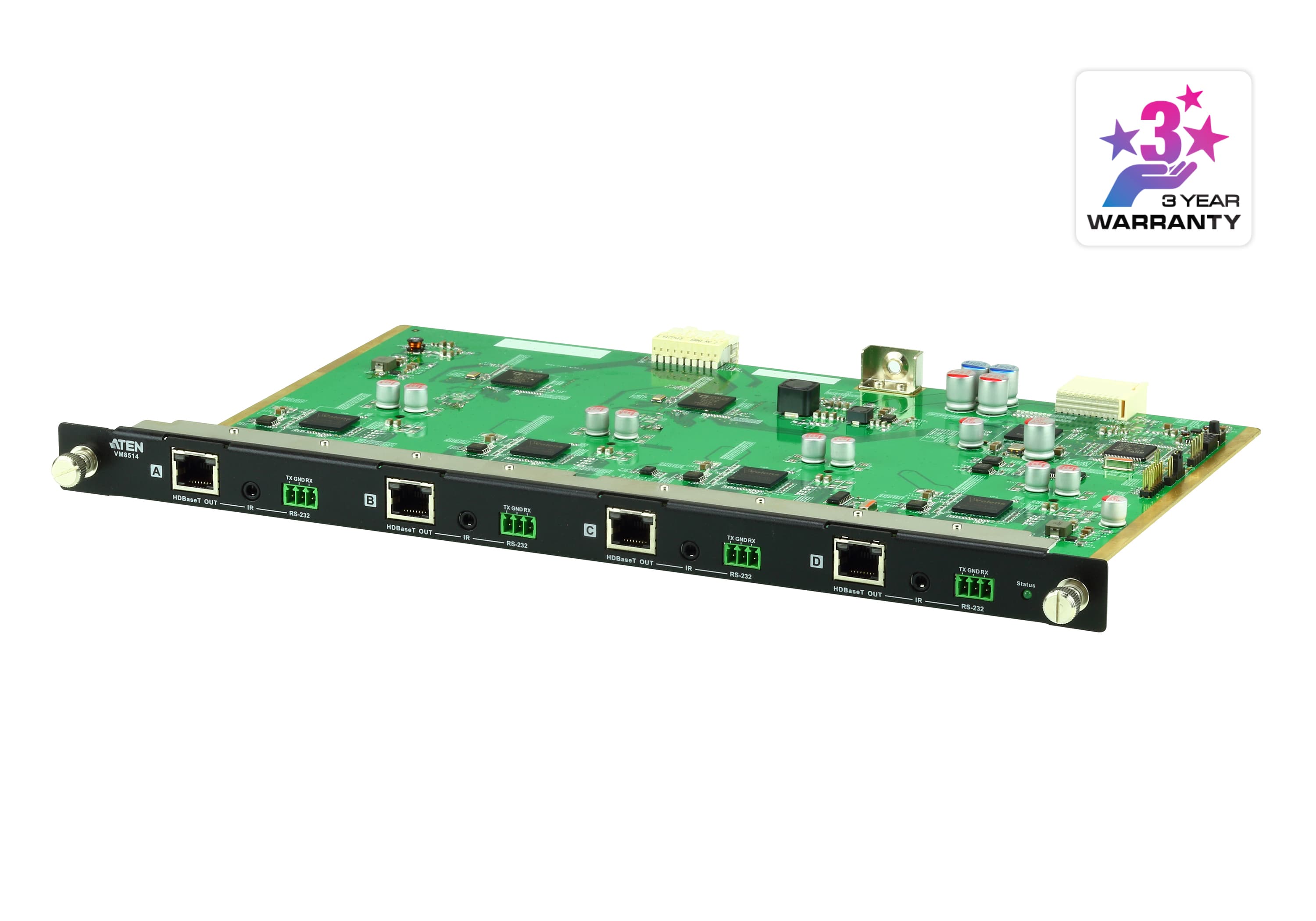 ATEN VM8514 4-Port HDBaseT Output Board - angled product view