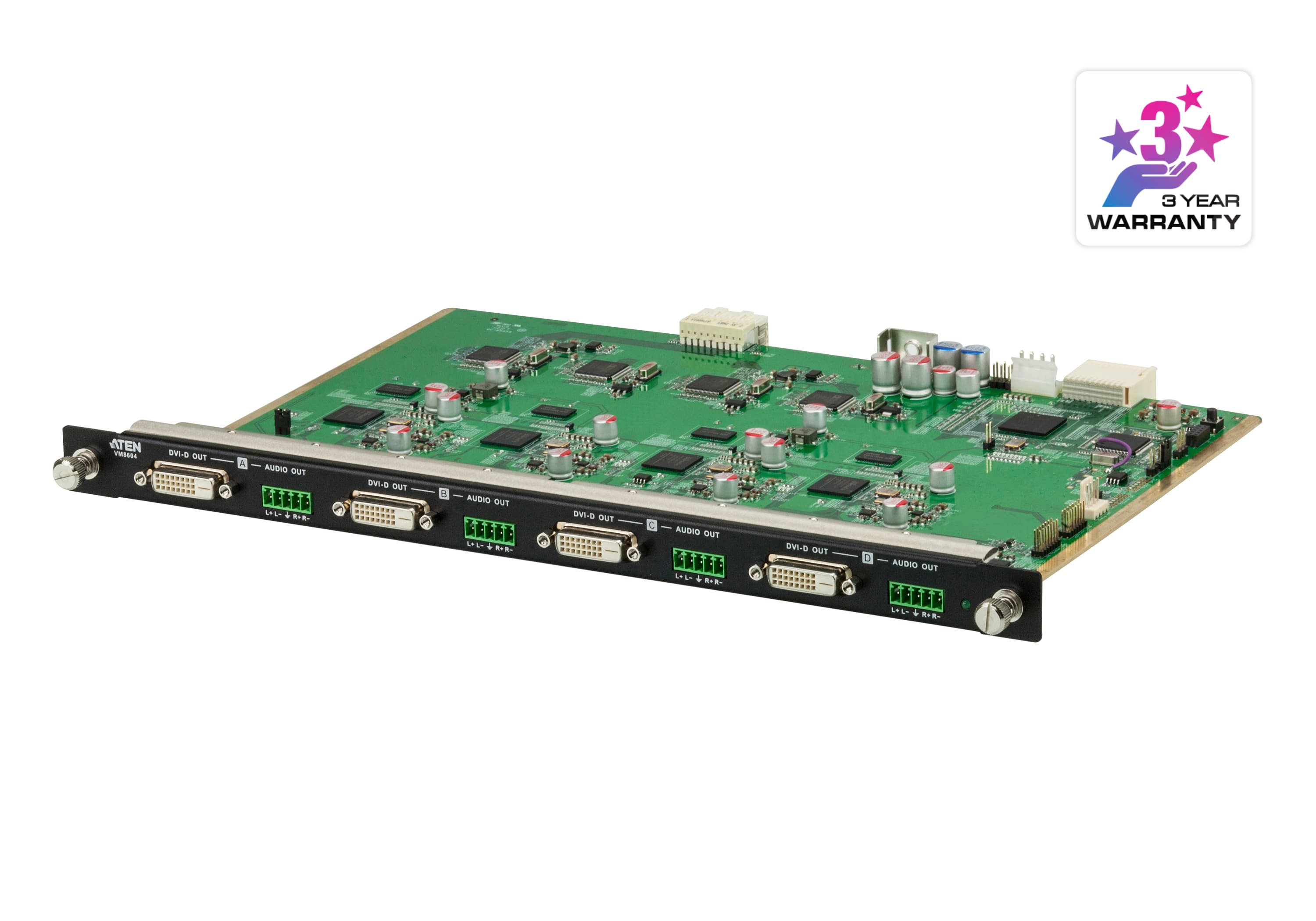 ATEN VM8604 4-Port DVI Output Board with Scaler - angled product view