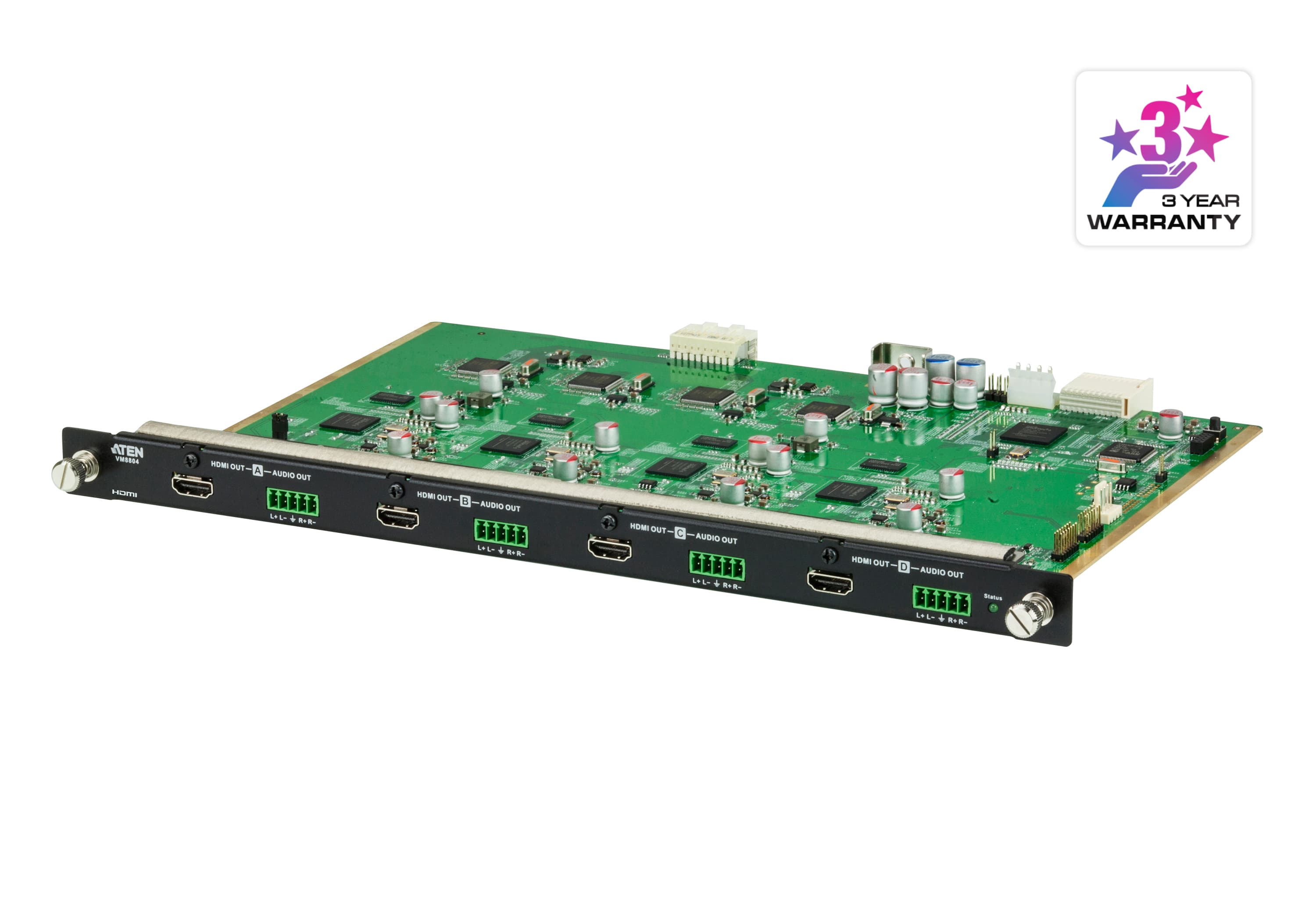 ATEN VM8804 4-Port HDMI Output Board with Scaler - angled product view