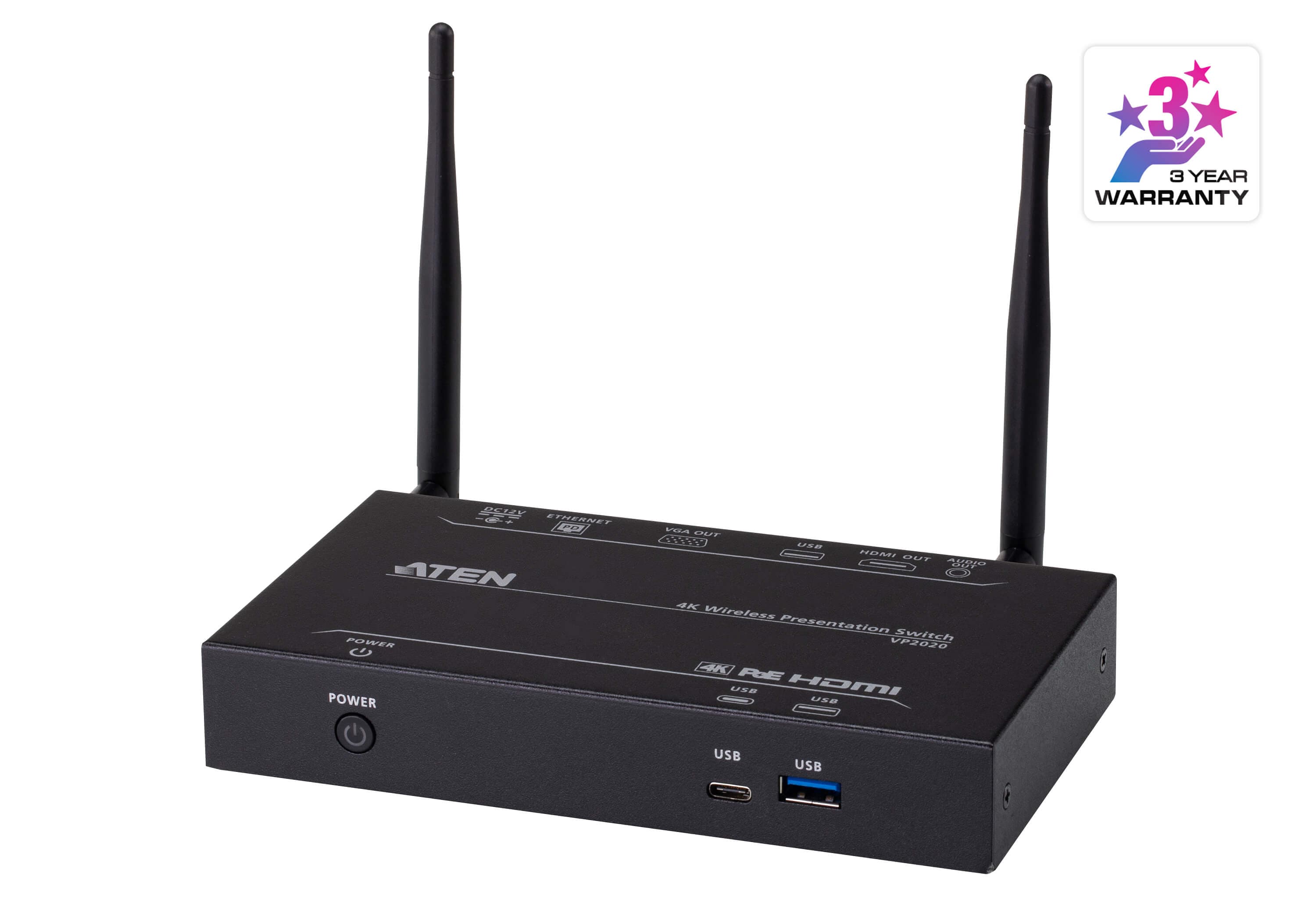 ATEN VP2020 4K Wireless Presentation Switch - angled product view