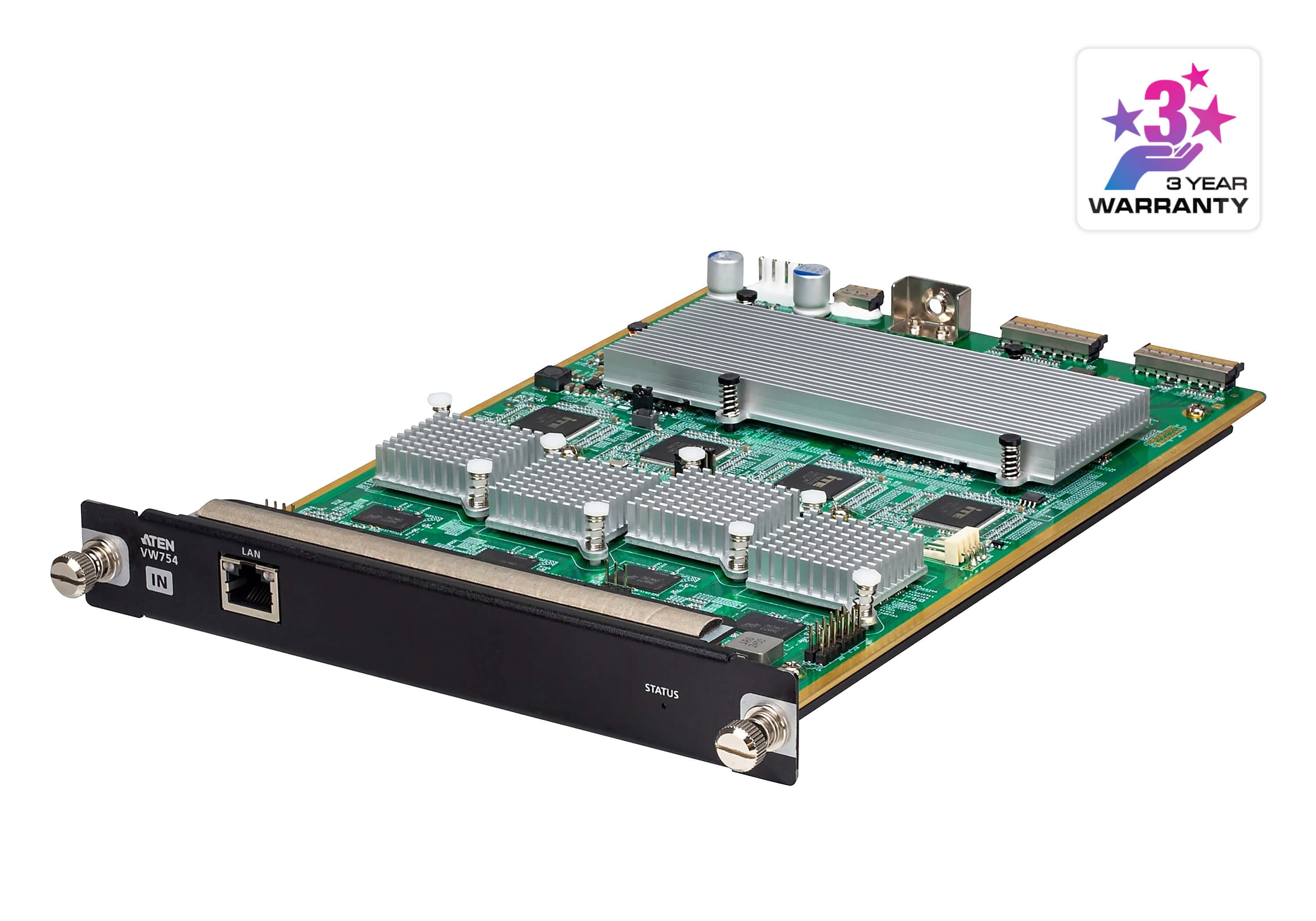 ATEN VW754 4-Channel 4K H.265 IP Stream Decoder Input Card - angled product view
