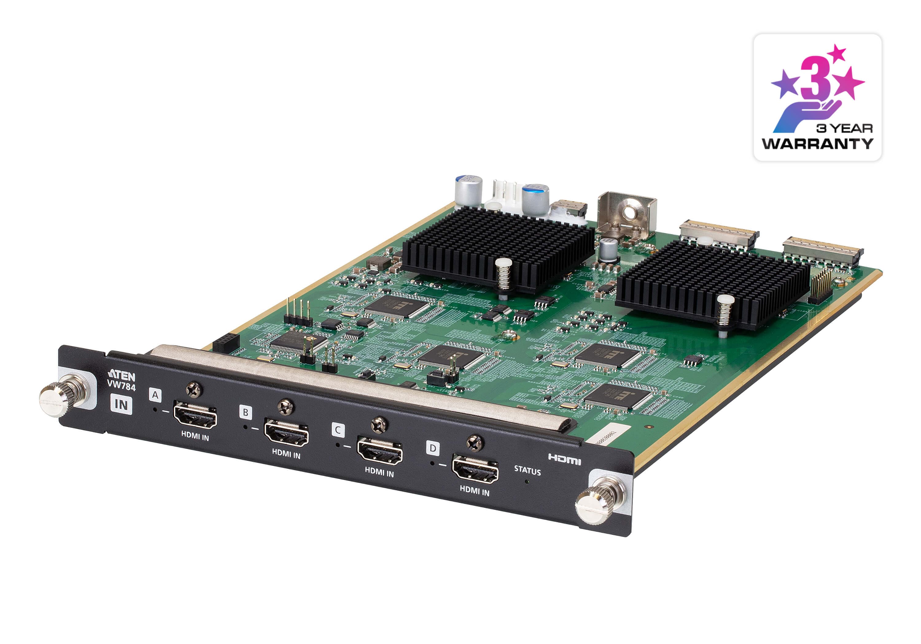 ATEN VW784 4-Port 4K HDMI Input Board for VW Series - angled product view
