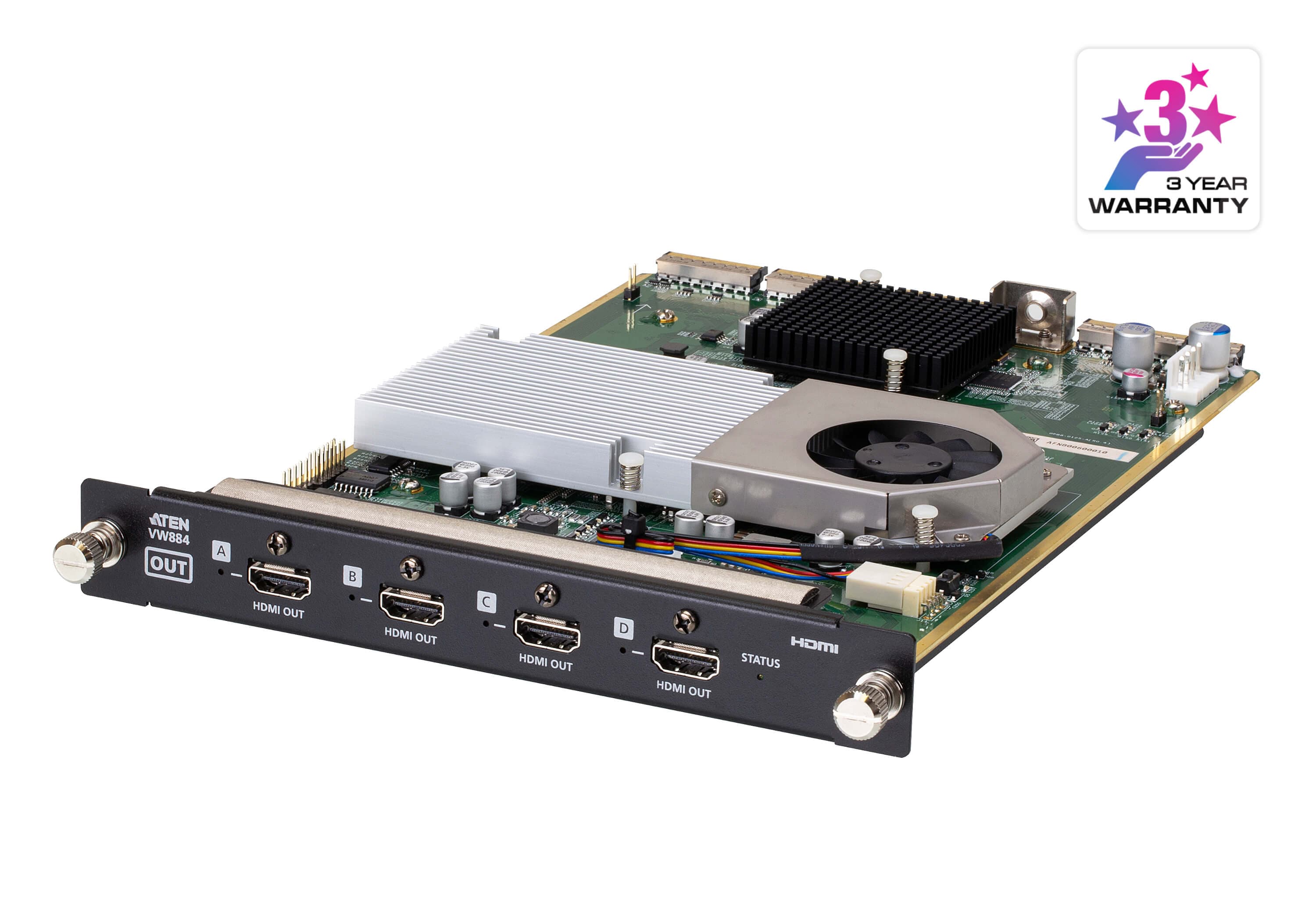 ATEN VW884 4-Port 4K HDMI Output Board for VW Series - angled product view