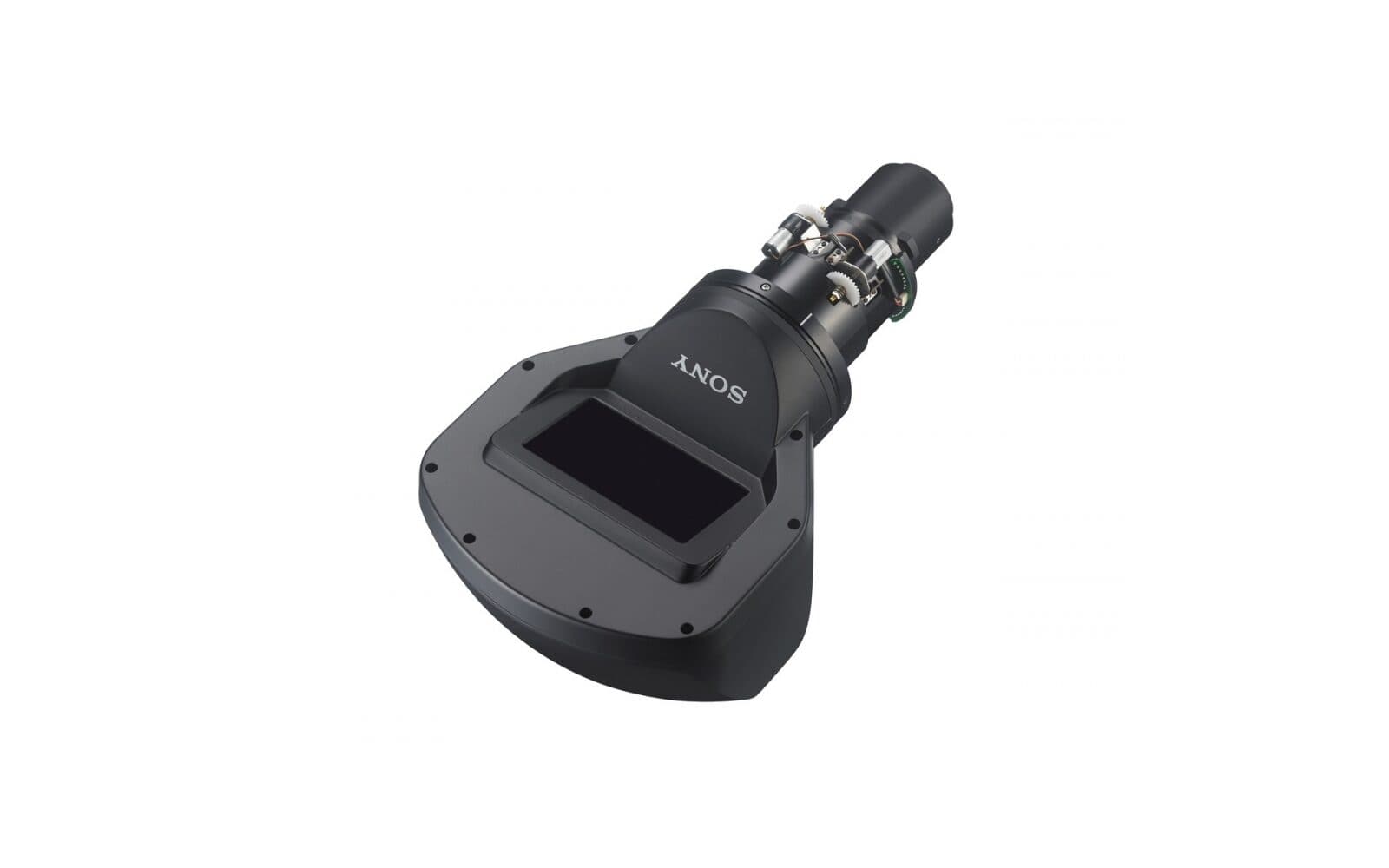 Sony VPLL-3003 short throw projection lens, three-quarter product shot on a white background