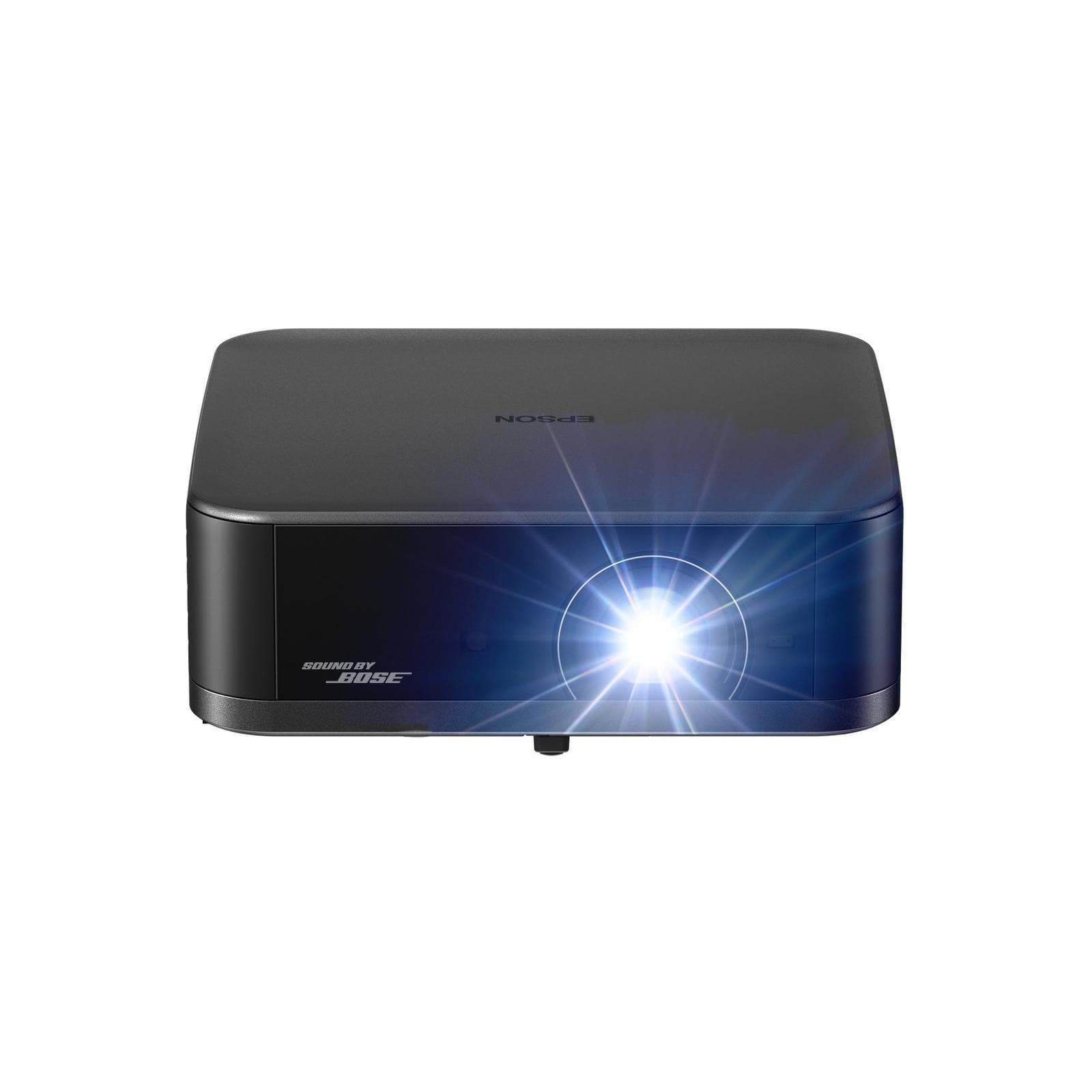 Epson Lifestudio Pop Plus EF-62B portable projector in metallic black, front three-quarter view