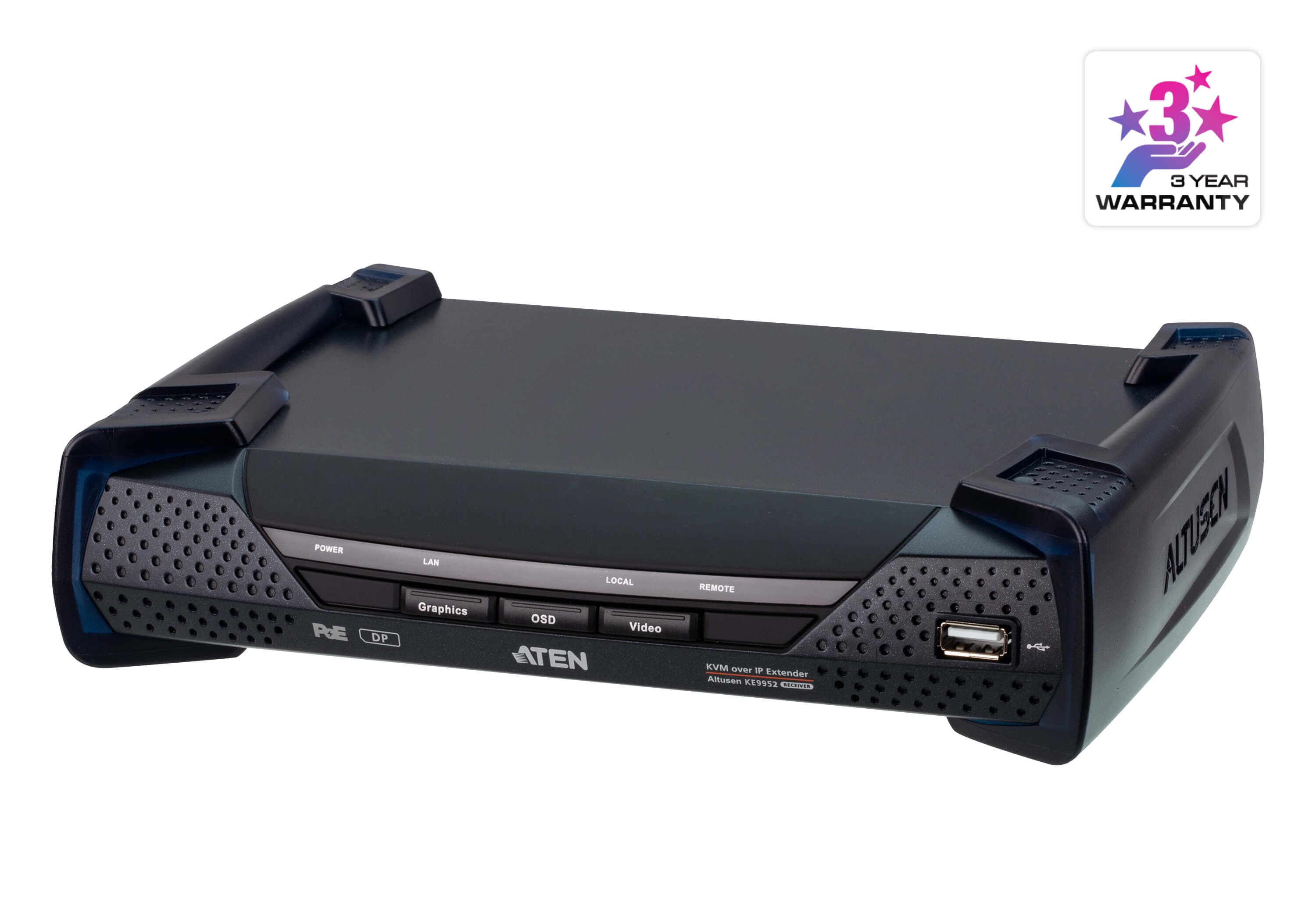 ATEN KE9952R KVM over IP receiver — three-quarter product view.