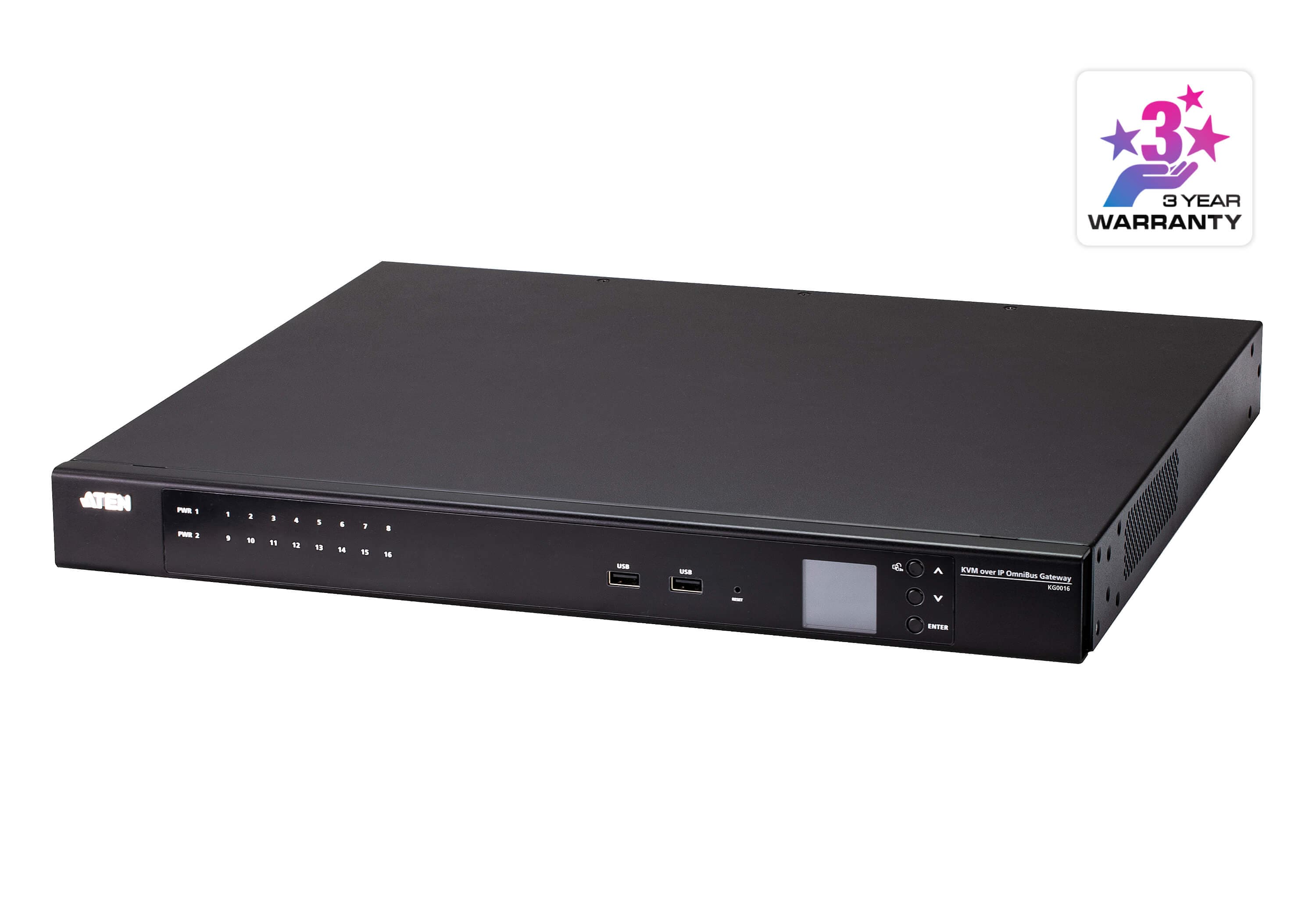 ATEN KG0016 KVM over IP switch — three-quarter product view.