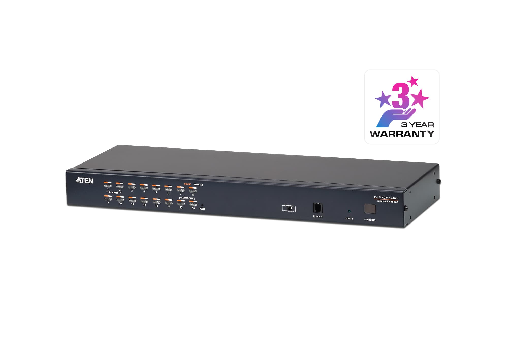 ATEN KH1516A Cat 5 KVM switch — three-quarter product view.