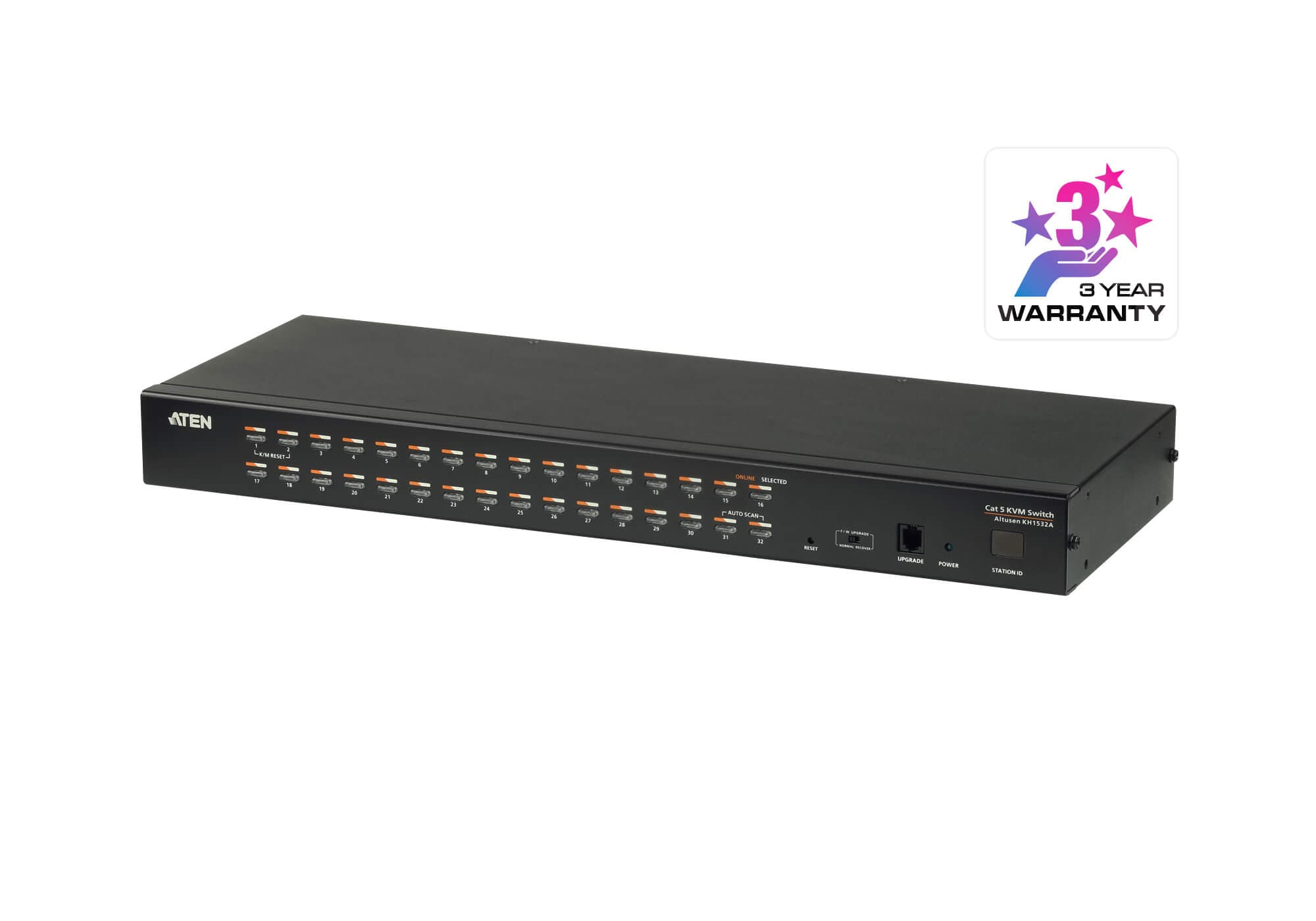 ATEN KH1532A Cat 5 KVM switch — three-quarter product view.