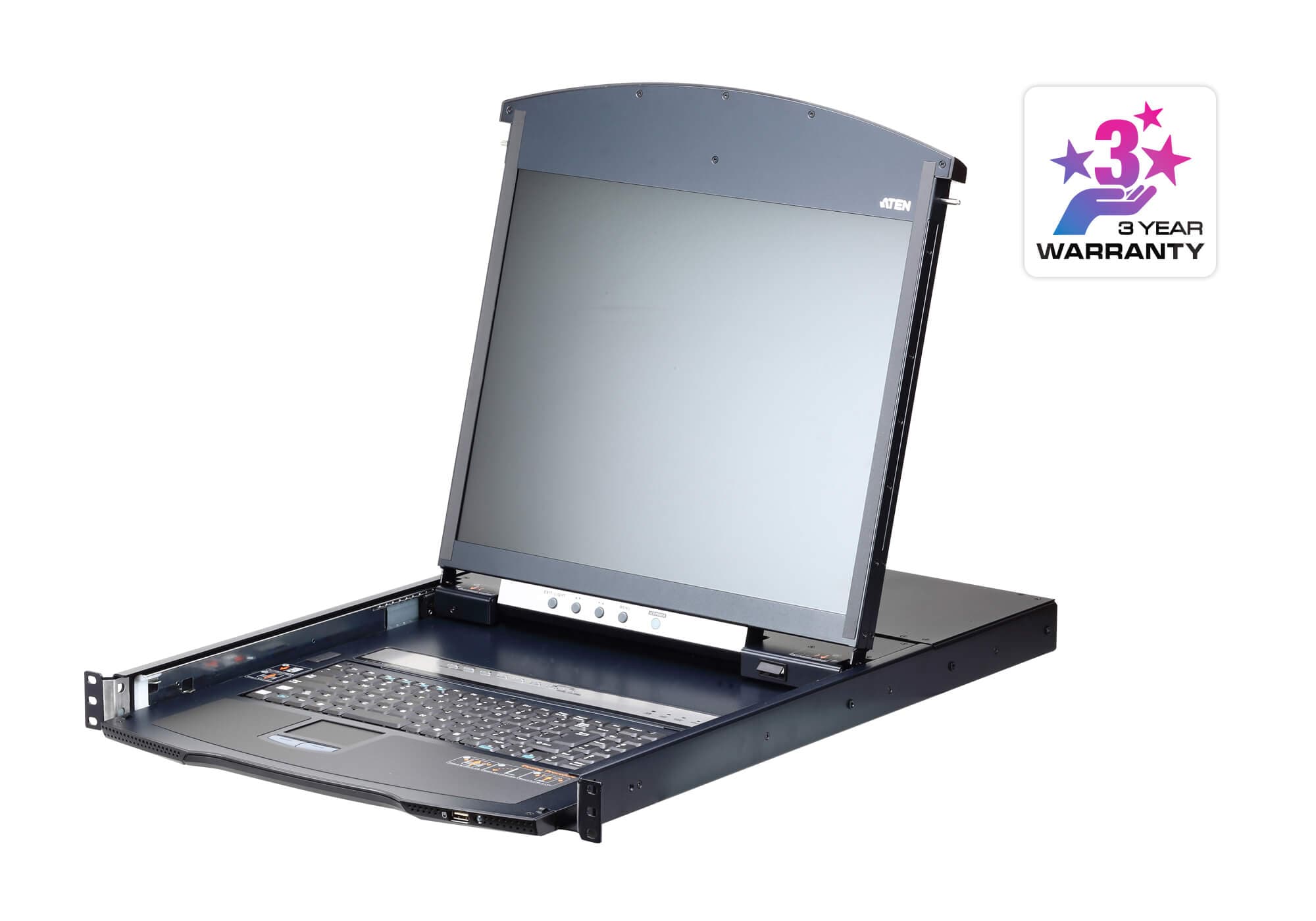 ATEN KL1108VN LCD KVM console drawer — three-quarter product view.