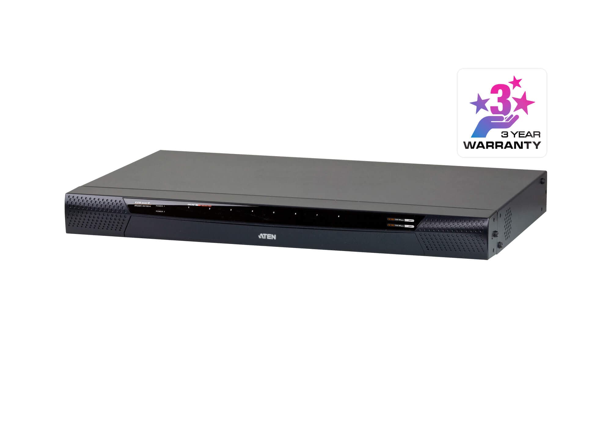 ATEN KN1108VA KVM over IP switch — three-quarter product view.