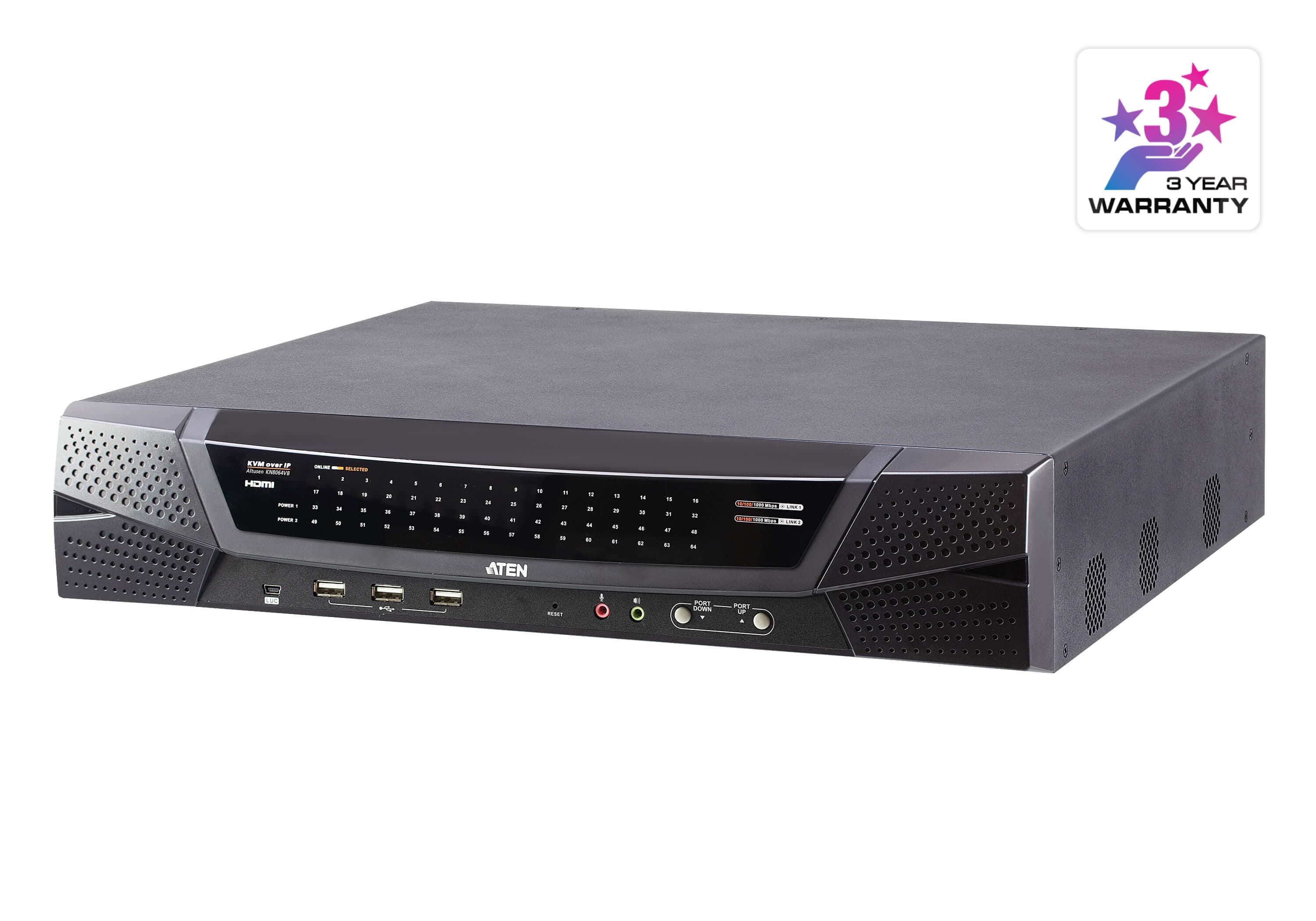 ATEN KN8064VB KVM over IP switch — three-quarter product view.