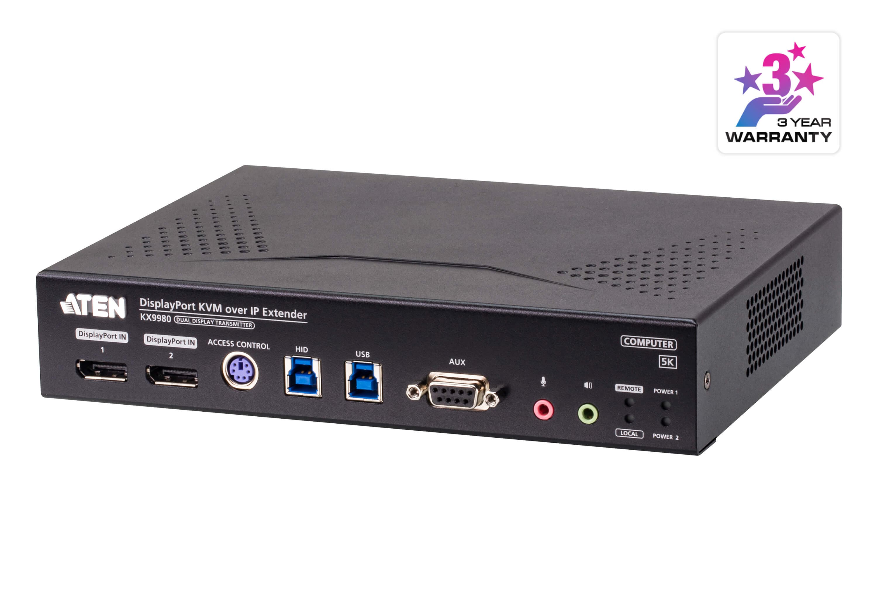 ATEN KX9980T KVM over IP transmitter — three-quarter product view.