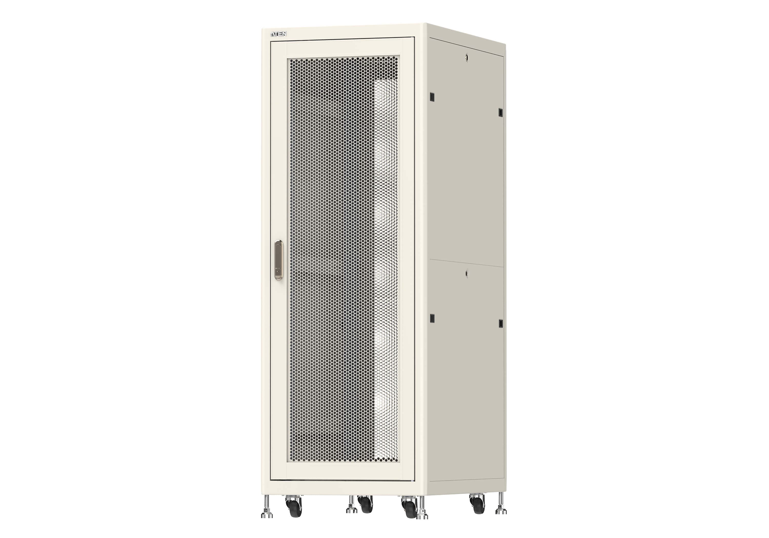 ATEN RC1401 35U 19-inch rack — three-quarter product view. Series image shared across the family with the RC1400; the RC1401 is the 35U, 900 mm deep version.