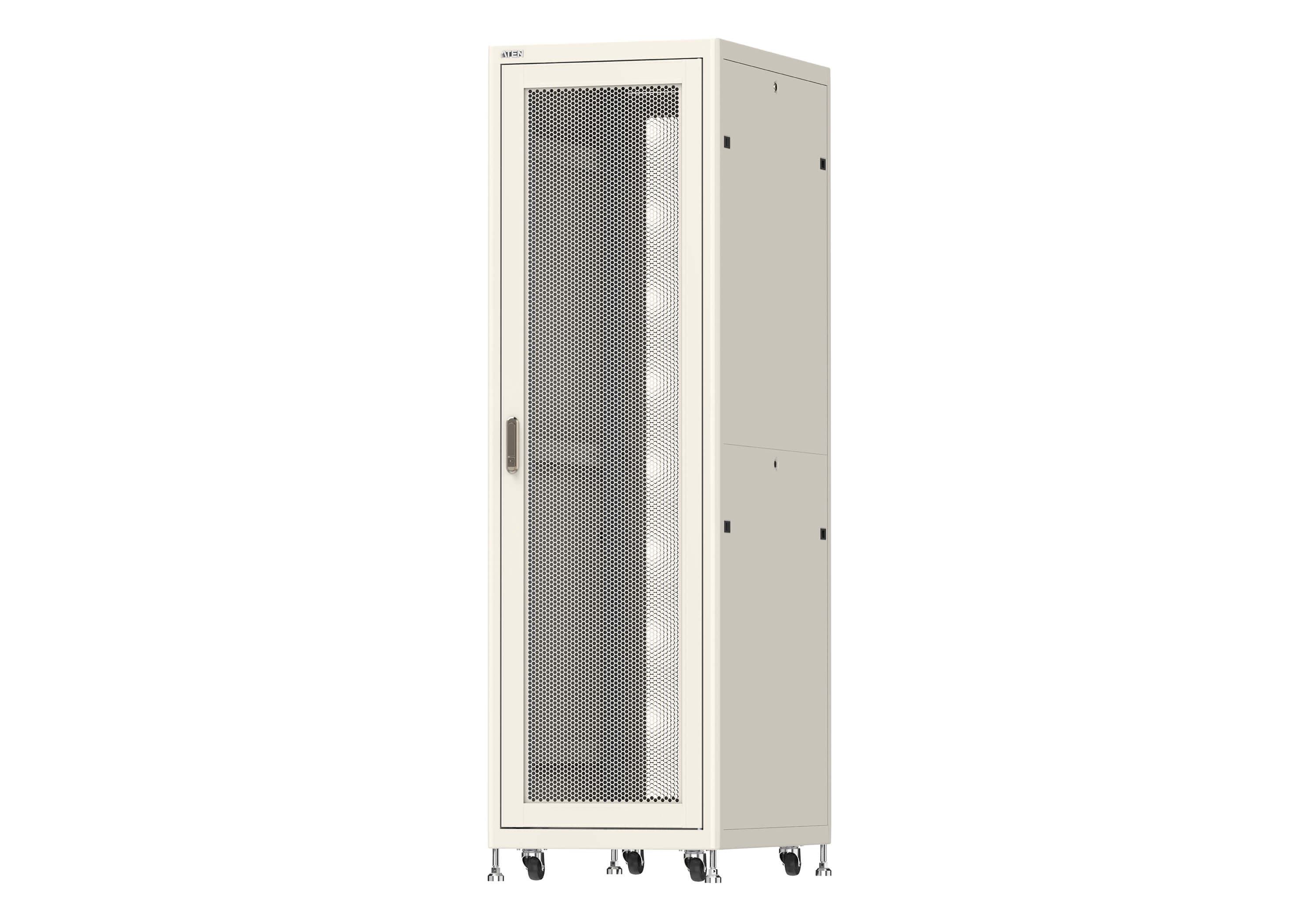 ATEN RC1500 42U 19-inch rack — three-quarter product view. Series image shared across the family with the RC1501; the RC1500 is the 42U, 750 mm deep version.