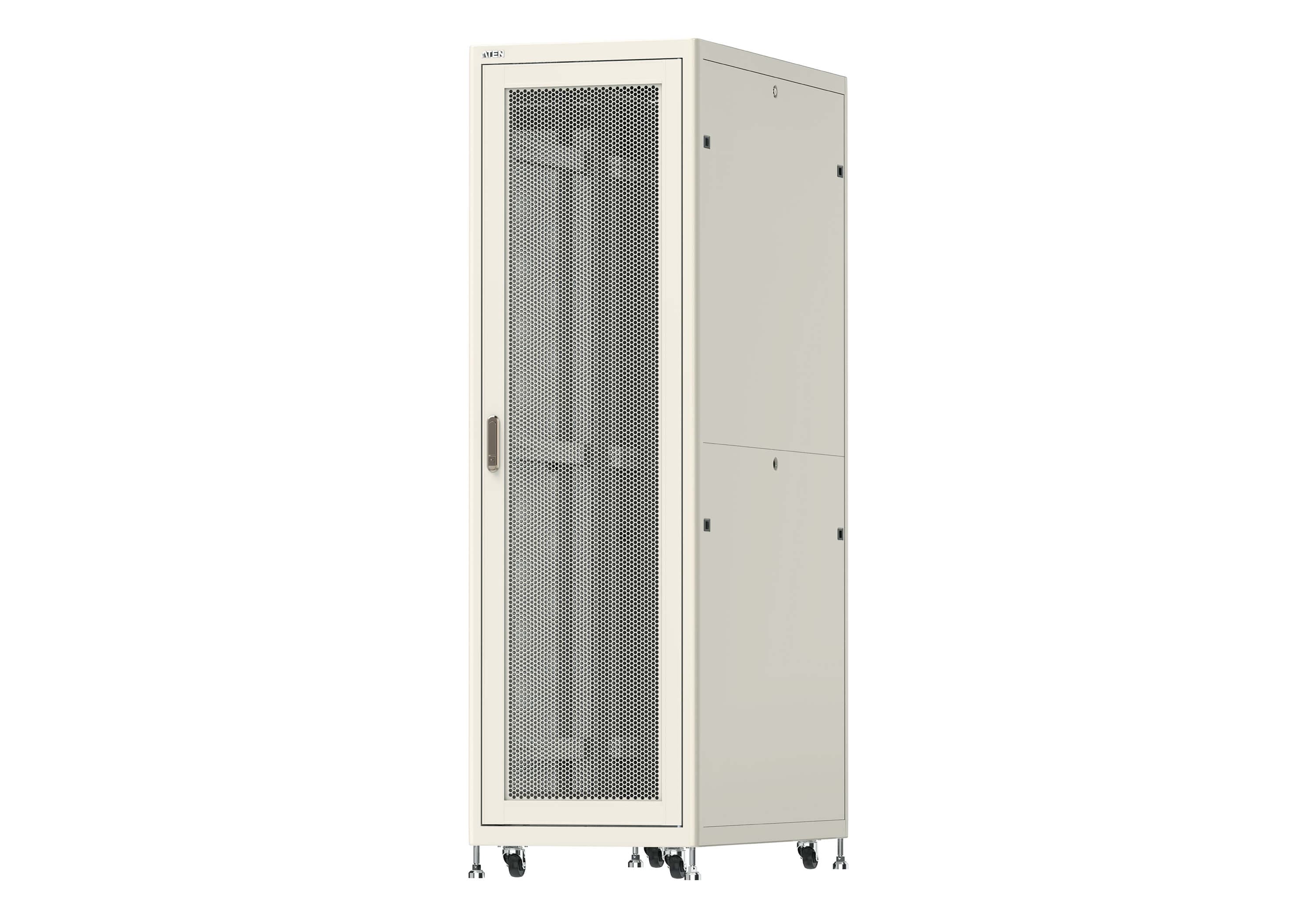 ATEN RC1600 42U 19-inch rack — three-quarter product view. Series image shared across the family with the RC1601, RC1602; the RC1600 is the 42U, 1000 mm deep version.