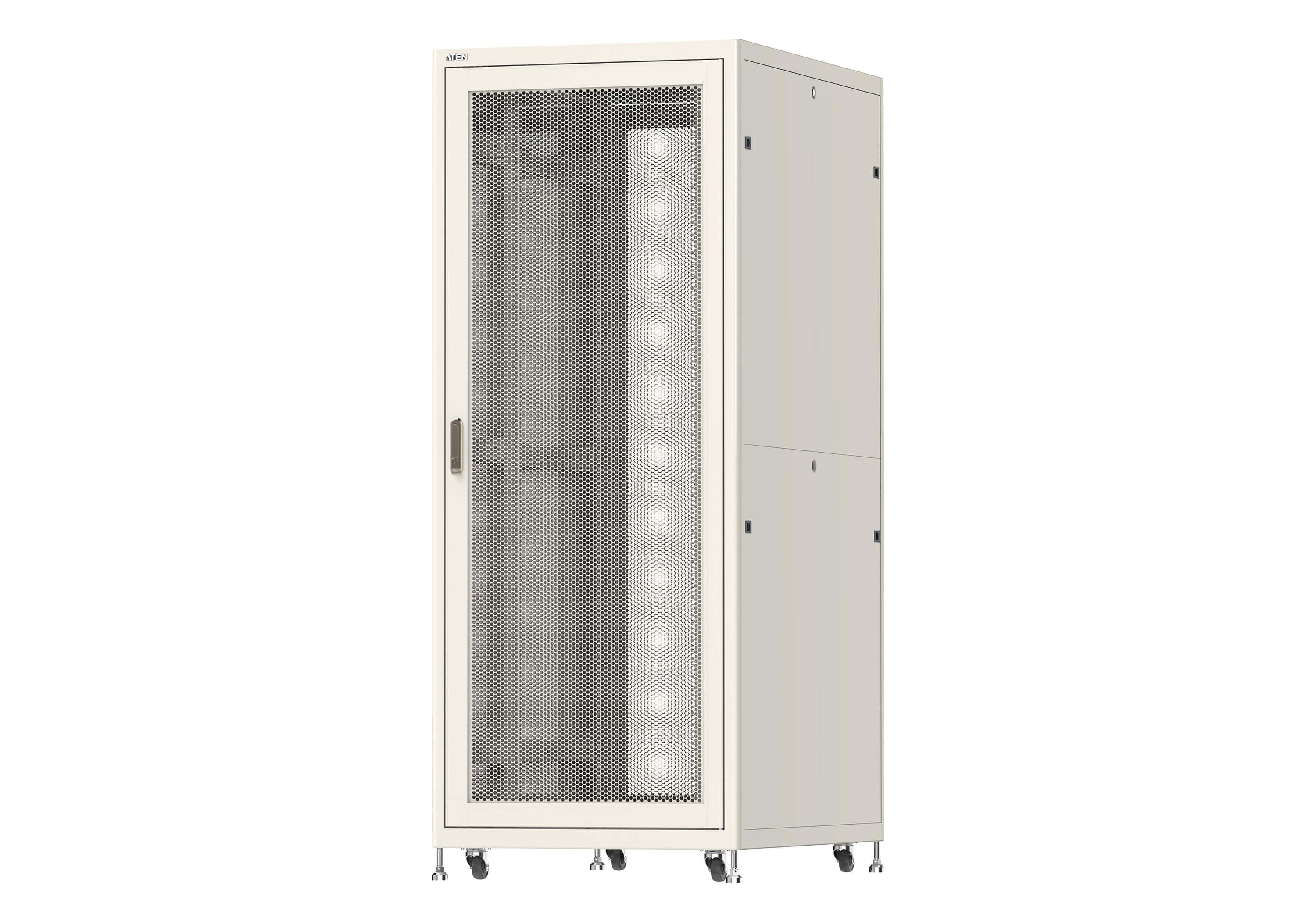 ATEN RC1800 42U 19-inch rack — three-quarter product view. Series image shared across the family with the RC1801, RC1802; the RC1800 is the 42U, 1000 mm deep version.