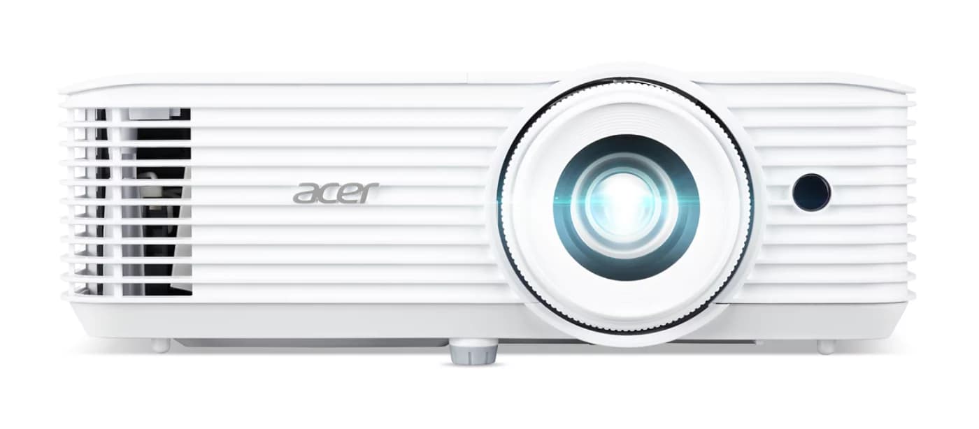 Acer M511 Full HD DLP projector, front three-quarter view (shared Acer X1527i/H6541BDi/X1527H/H6800BDa/M511 chassis image)