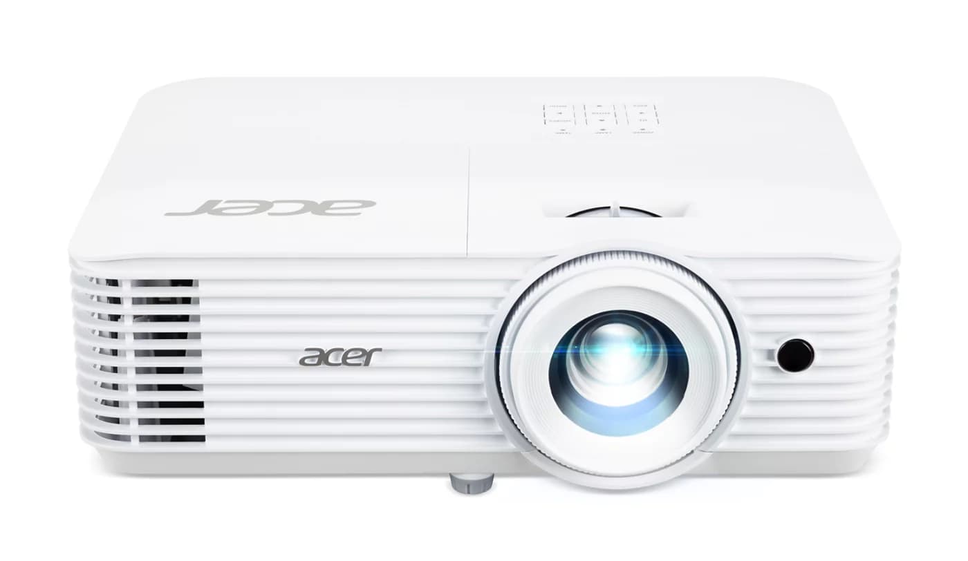 Acer X1527i Full HD DLP projector, front three-quarter view (Acer X1527i/H6541BDi chassis image)