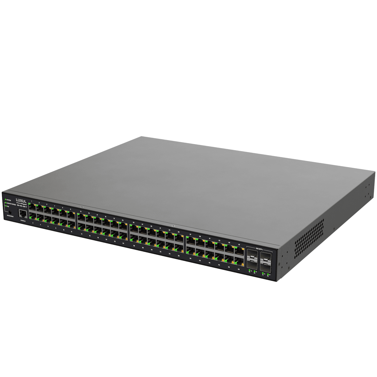 Luxul 48 PoE+ | 4 (10G) SFP+ Ports – 1Gb L2/L3 Managed Switch, EU Power Cord — manufacturer product-family image