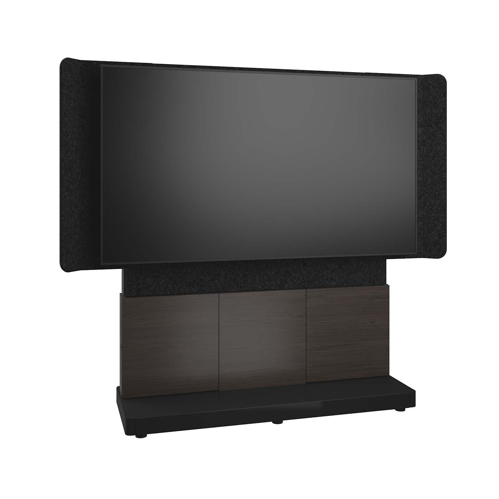 Middle Atlantic Forum™ Free-Standing 66" (3 Bay) Display Stand for (1) 76" to 85" Display, Dark Colorway