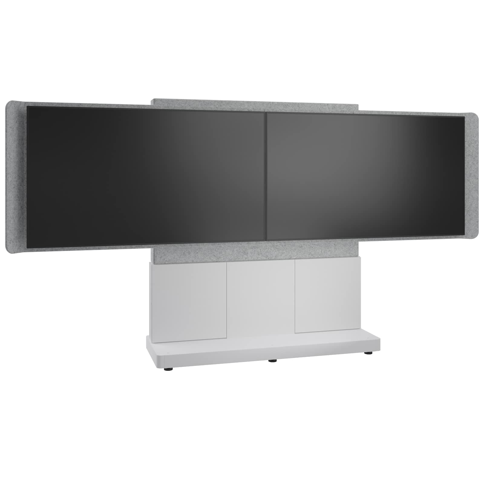 Middle Atlantic Forum™ Free-Standing 66" (3 Bay) Display Stand for (2) 50" to 55" Displays, Light Colorway — manufacturer product-family image