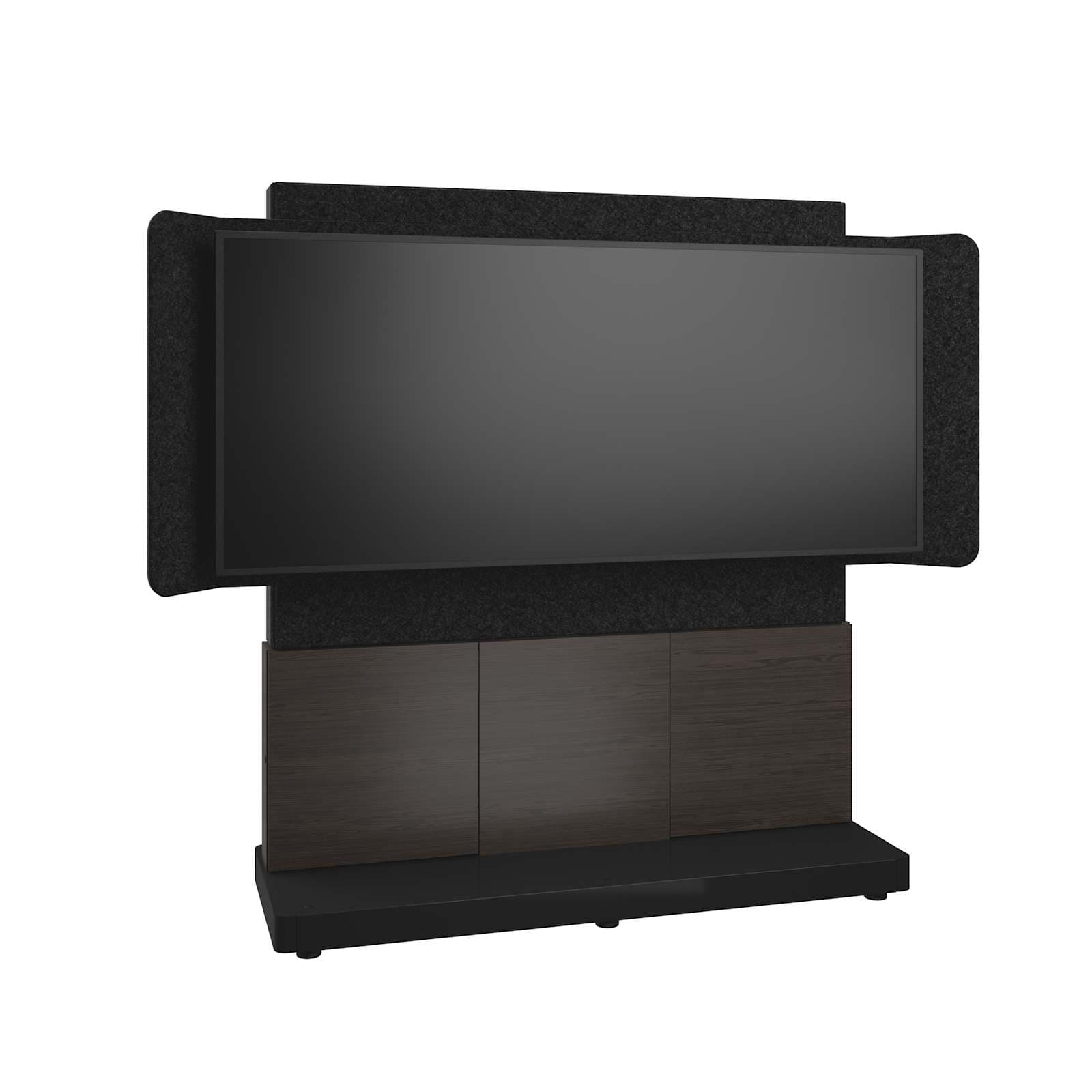 Middle Atlantic Forum™ Free-Standing 66" (3 Bay) Display Stand for (1) 81" 21:9 Ultra-Wide Display, Dark Colorway