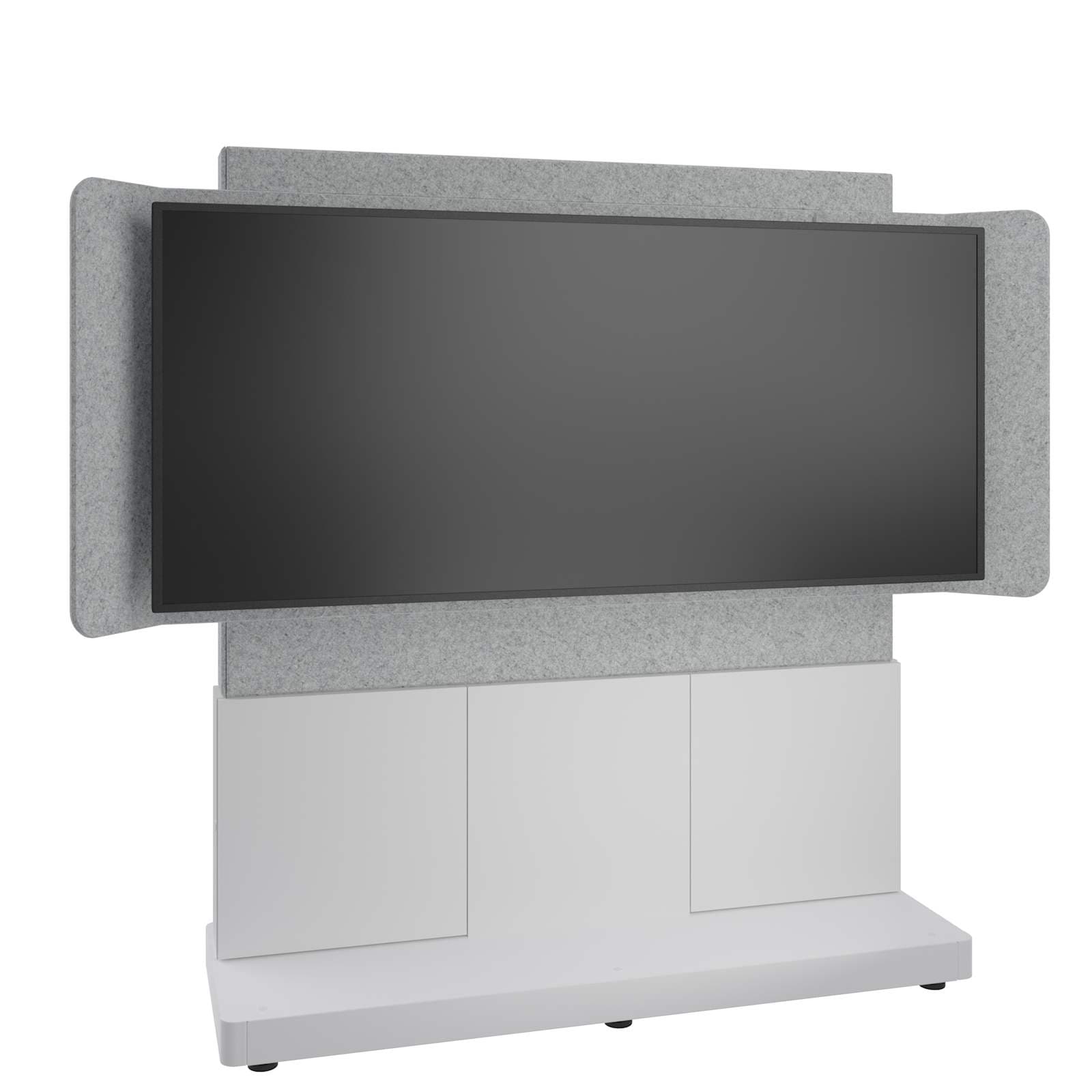 Middle Atlantic Forum™ Free-Standing 66" (3 Bay) Display Stand for (1) 81" 21:9 Ultra-Wide Display, Light Colorway