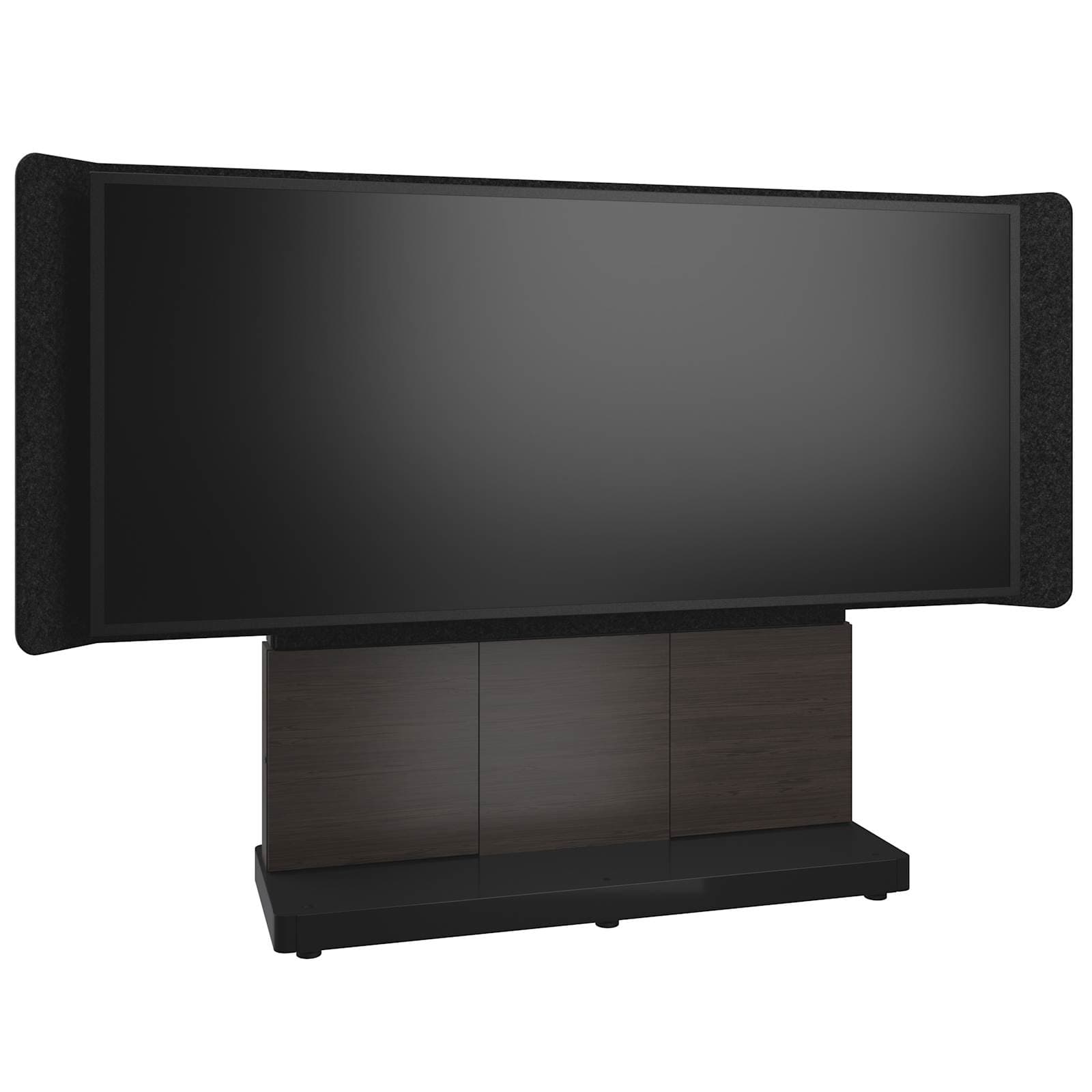 Middle Atlantic Forum™ Free-Standing 66" (3 Bay) Display Stand for (1) 105" 21:9 Ultra-Wide Display, Dark Colorway