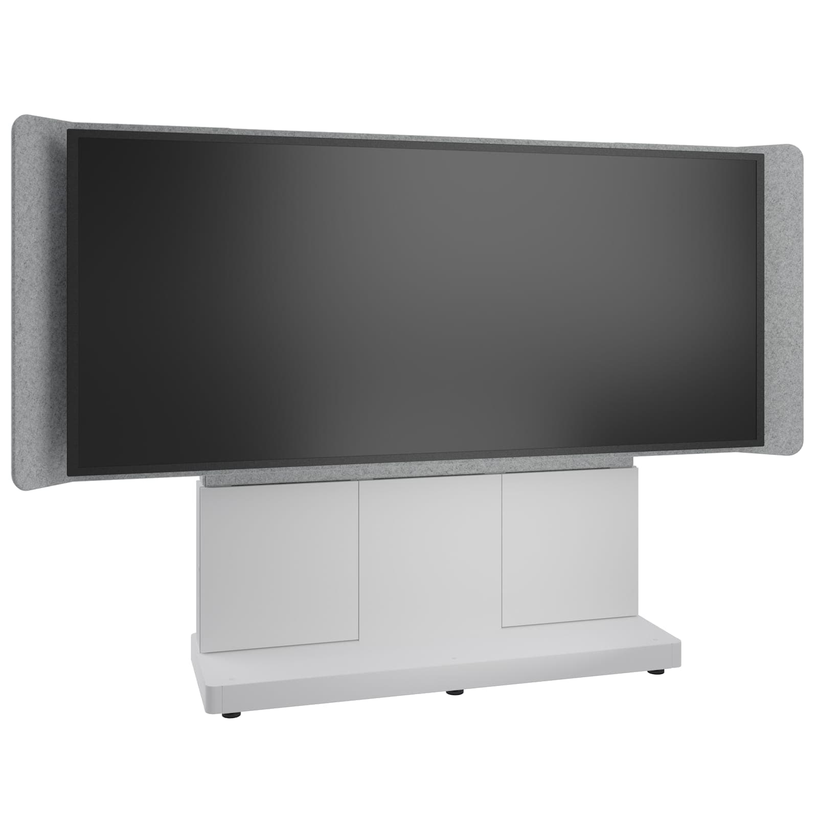 Middle Atlantic Forum™ Free-Standing 66" (3 Bay) Display Stand for (1) 105" 21:9 Ultra-Wide Display, Light Colorway