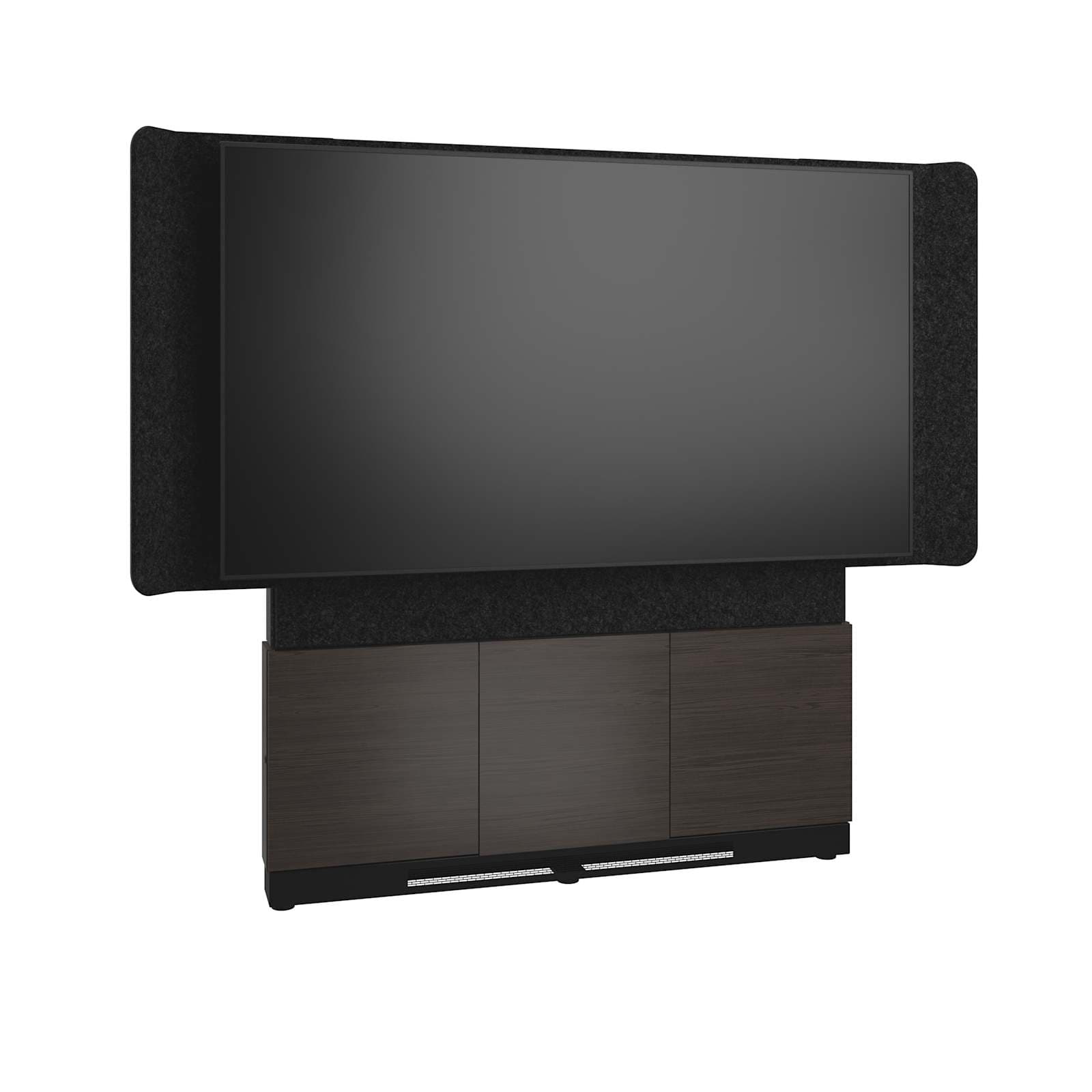 Middle Atlantic Forum™ Floor-to-Wall Mounted 66" (3 Bay) Display Stand for (1) 76" to 85" Display, Dark Colorway
