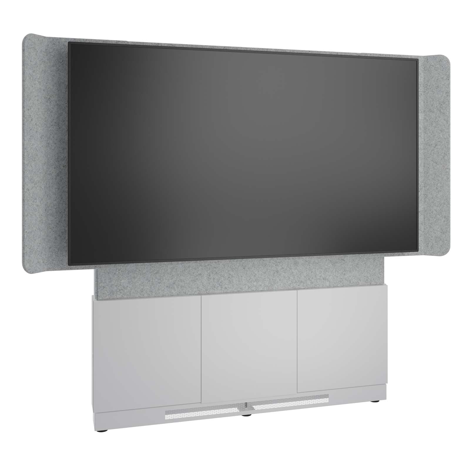 Middle Atlantic Forum™ Floor-to-Wall Mounted 66" (3 Bay) Display Stand for (1) 86" to 100" Display, Light Colorway — manufacturer product-family image
