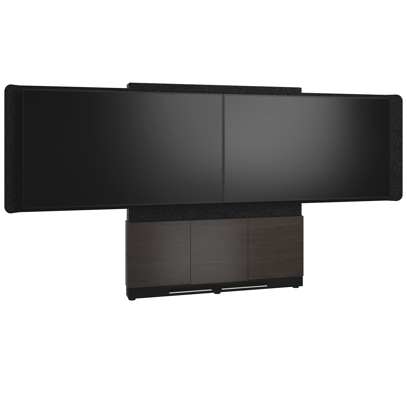 Middle Atlantic Forum™ Floor-to-Wall Mounted 66" (3 Bay) Display Stand for (2) 50" to 55" Displays, Dark Colorway — manufacturer product-family image
