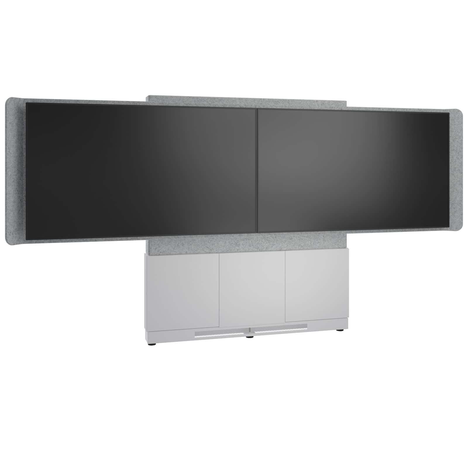Middle Atlantic Forum™ Floor-to-Wall Mounted 66" (3 Bay) Display Stand for (2) 66" to 75" Displays, Light Colorway — manufacturer product-family image
