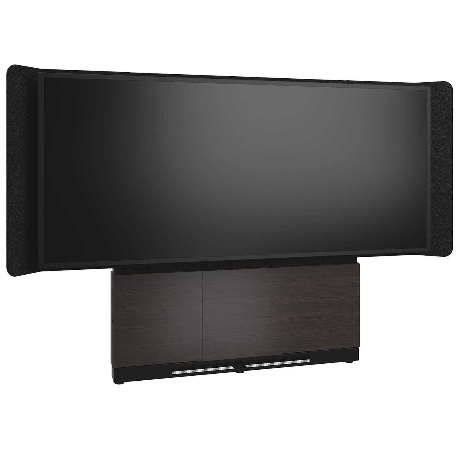 Middle Atlantic Forum™ Floor-to-Wall Mounted 66" (3 Bay) Display Stand for (1) 105" 21:9 Ultra-Wide Display, Dark Colorway