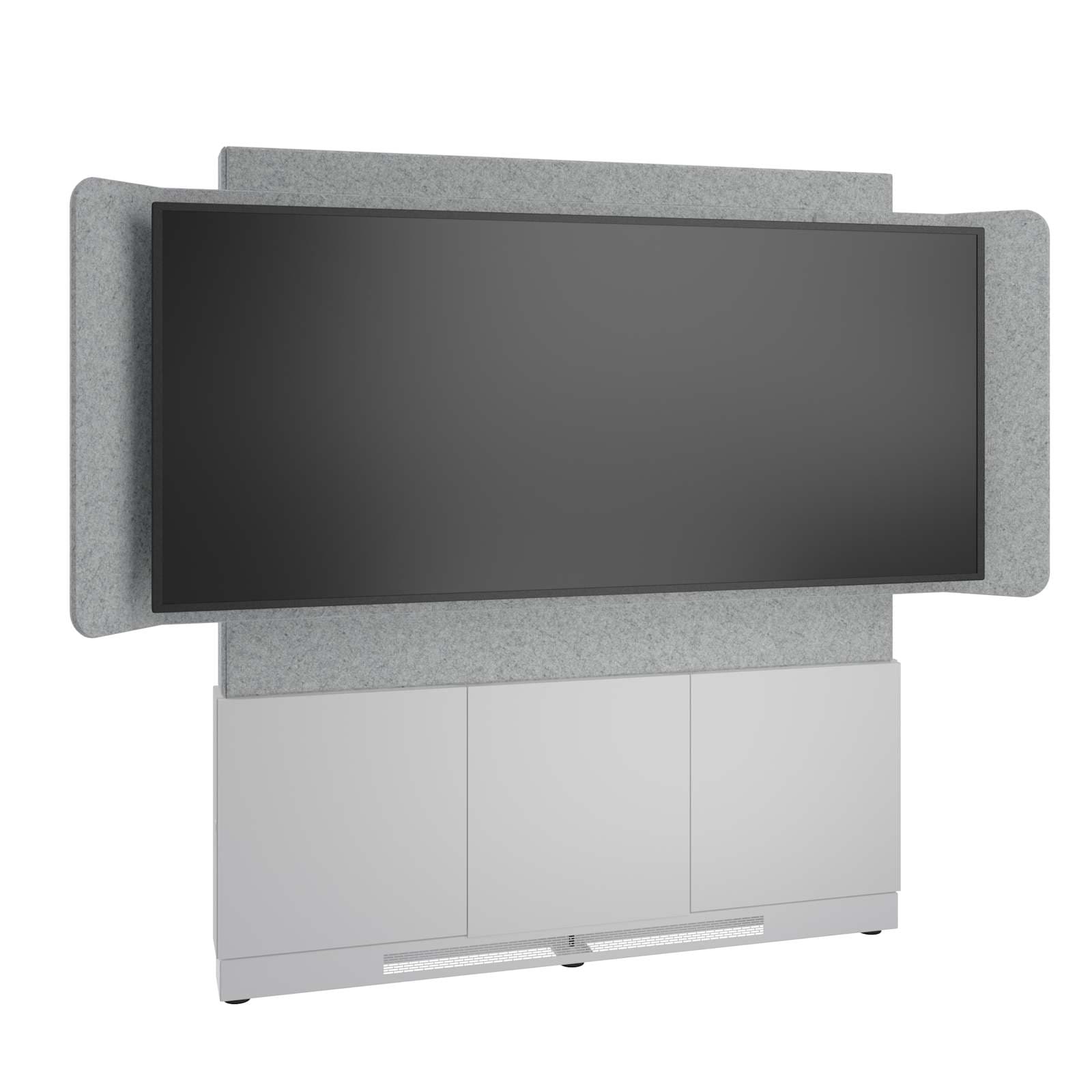 Middle Atlantic Forum™ Floor-to-Wall Mounted 66" (3 Bay) Display Stand for (1) 81" 21:9 Ultra-Wide Display, Light Colorway
