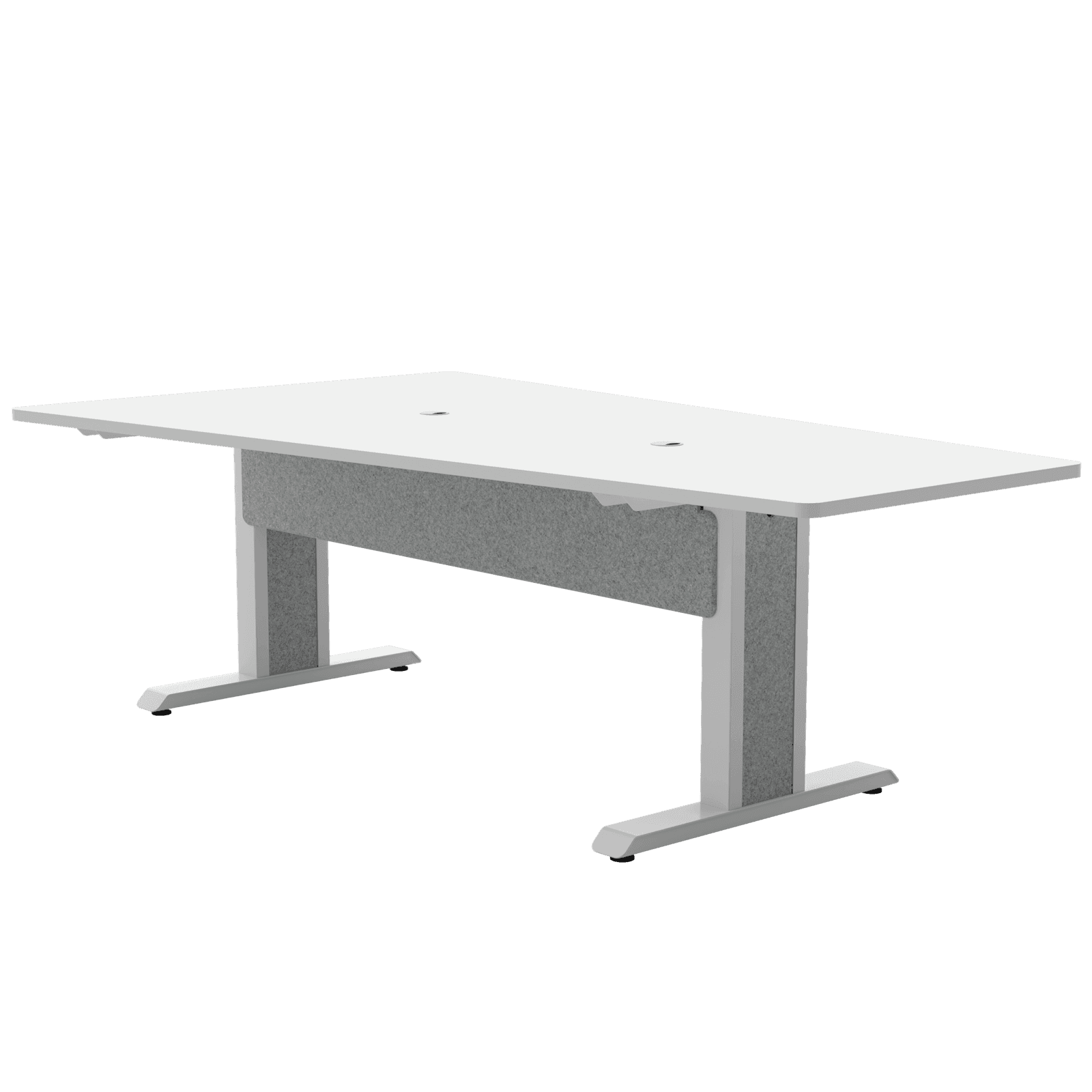 Middle Atlantic Forum™ 90" Angle Table for 5 to 7 People, 30" Seated Height, Designer White Table Top with Light Table Base