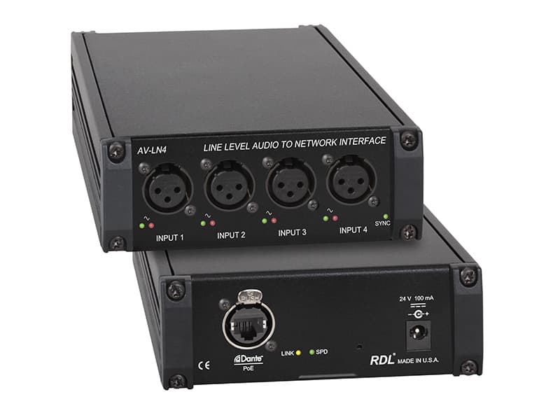 Radio Design Labs AV-LN4 Four Channel Line Level Audio to Dante Interface