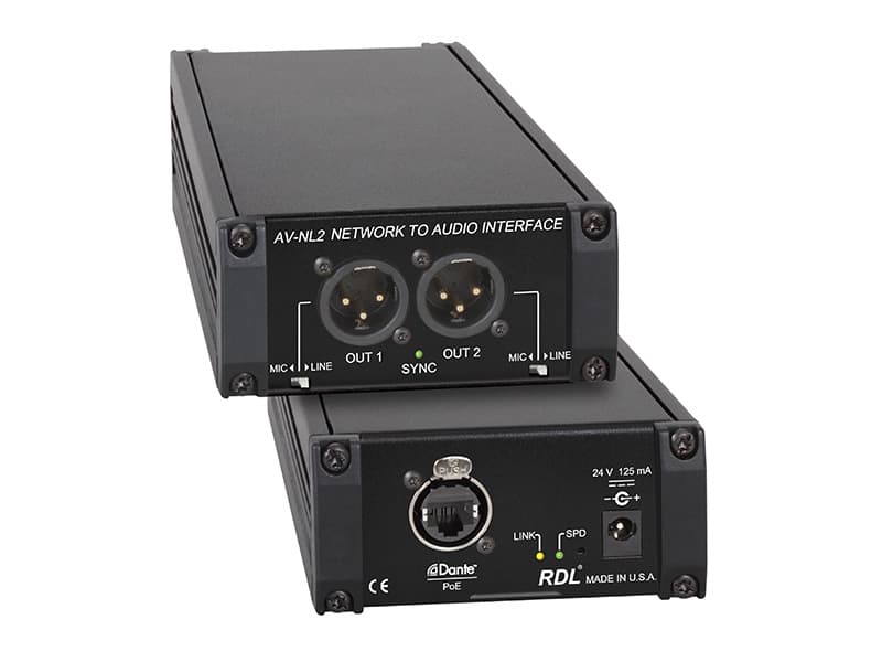 Radio Design Labs AV-NL2 Dante to Two Channel Line/Mic Audio Interface
