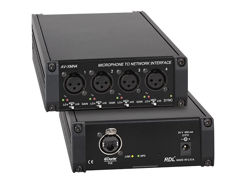 Radio Design Labs AV-XMN4 Four Channel Mic to Dante Interface